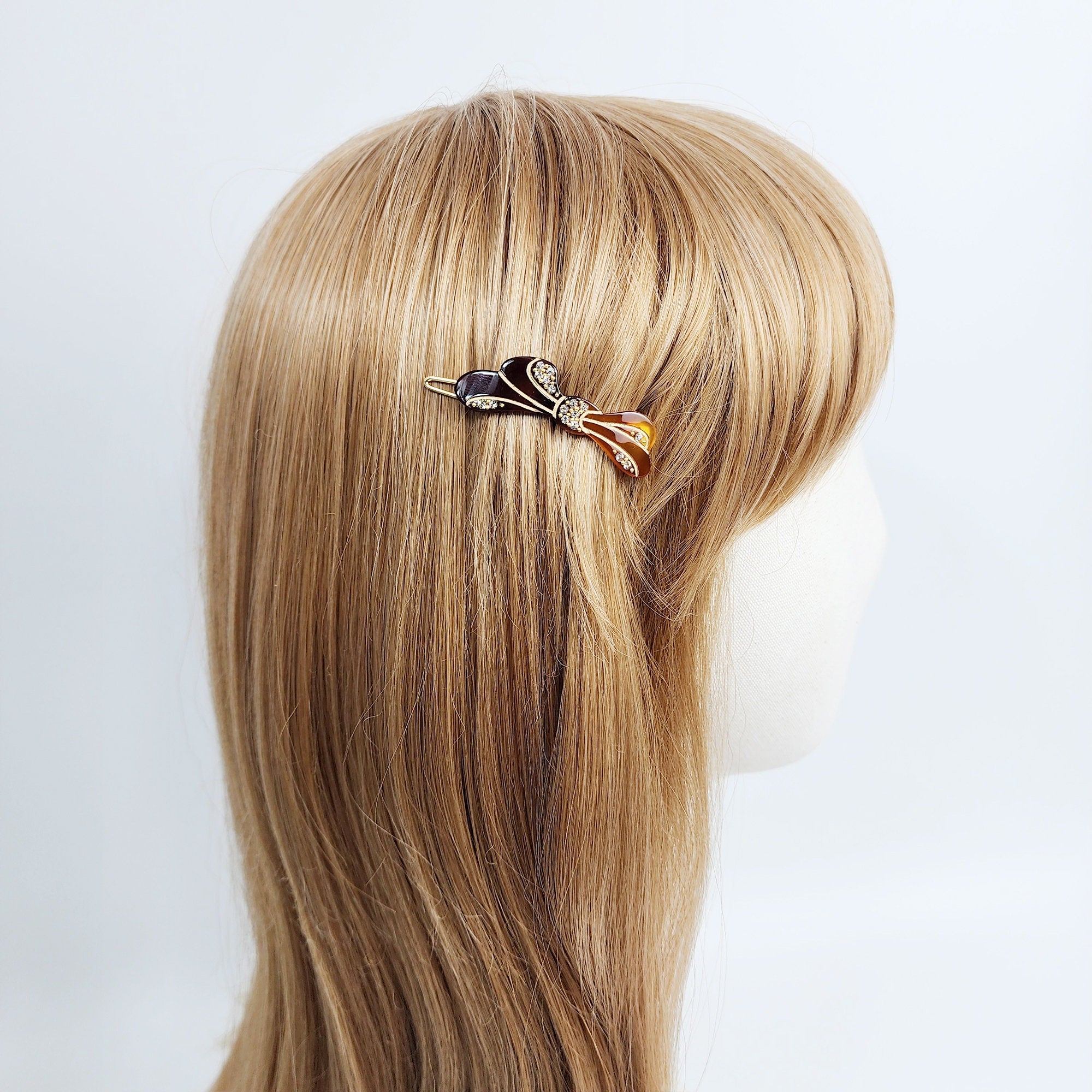 Raurence Cubic Flow Bobby Pin (1.8 Inch) / Luxurious French Hair Pin / Hair Accessory for Woman