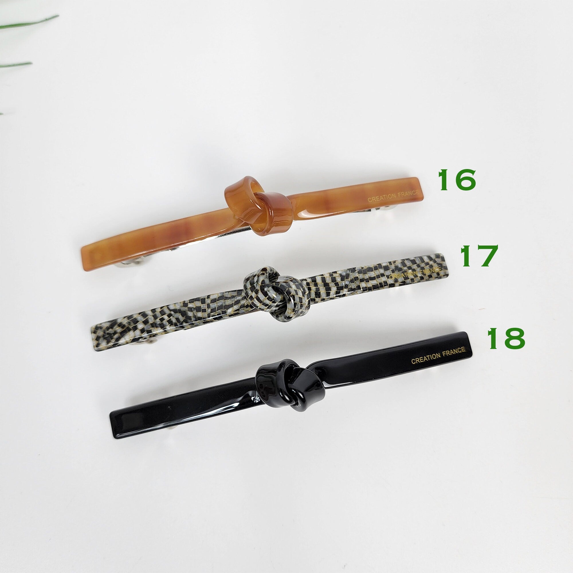 Tortoise Shell Twist Hair Barrette / Elegance French Hair Pin / Vintage Antique Hair Accessory for Woman / Automatic Hair Pin