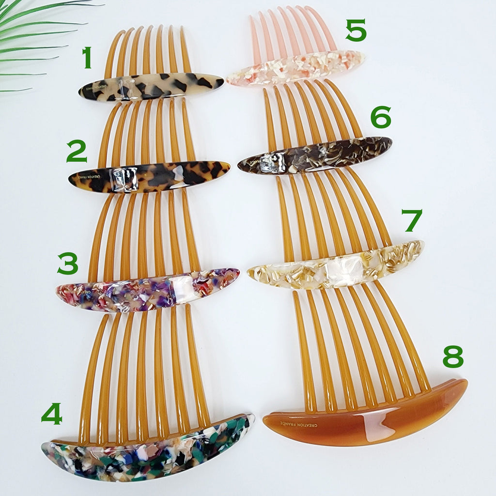 Simple Long Oval Non-slip Hair Comb Pin (4.3 Inch) / Tortoise Shell French Hair Pin / Hair Fork for Woman