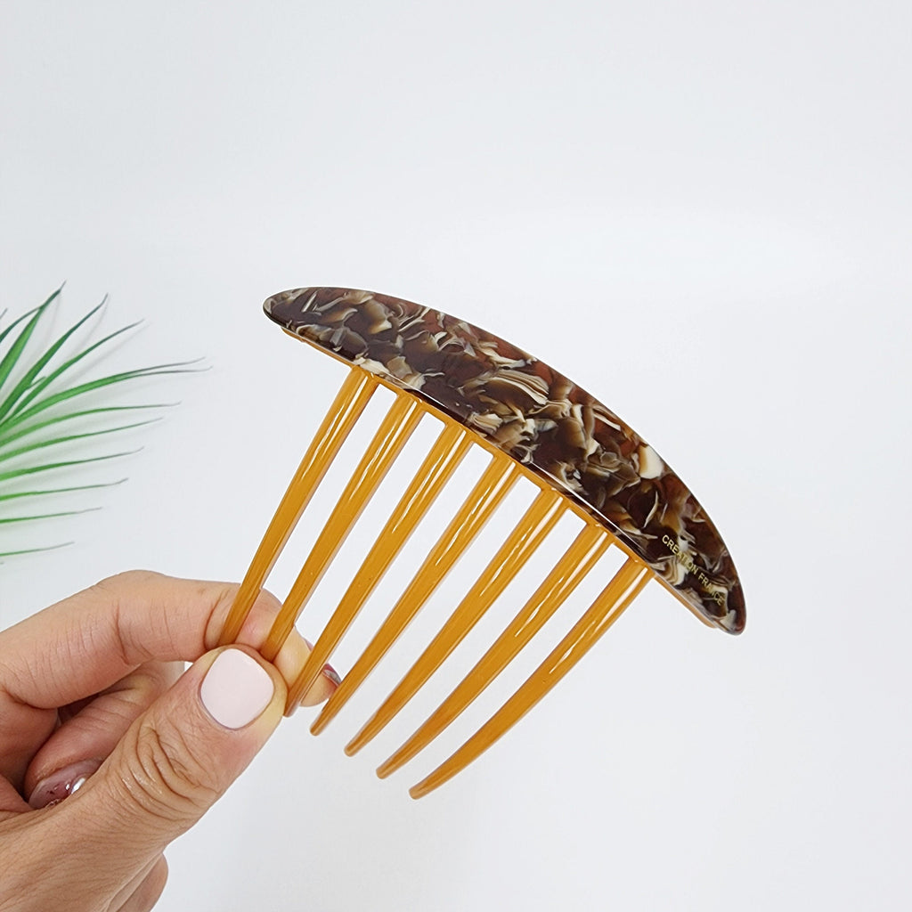 Simple Long Oval Non-slip Hair Comb Pin (4.3 Inch) / Tortoise Shell French Hair Pin / Hair Fork for Woman