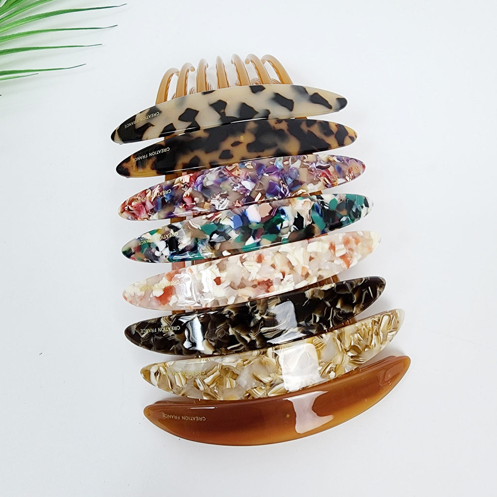 Simple Long Oval Non-slip Hair Comb Pin (4.3 Inch) / Tortoise Shell French Hair Pin / Hair Fork for Woman