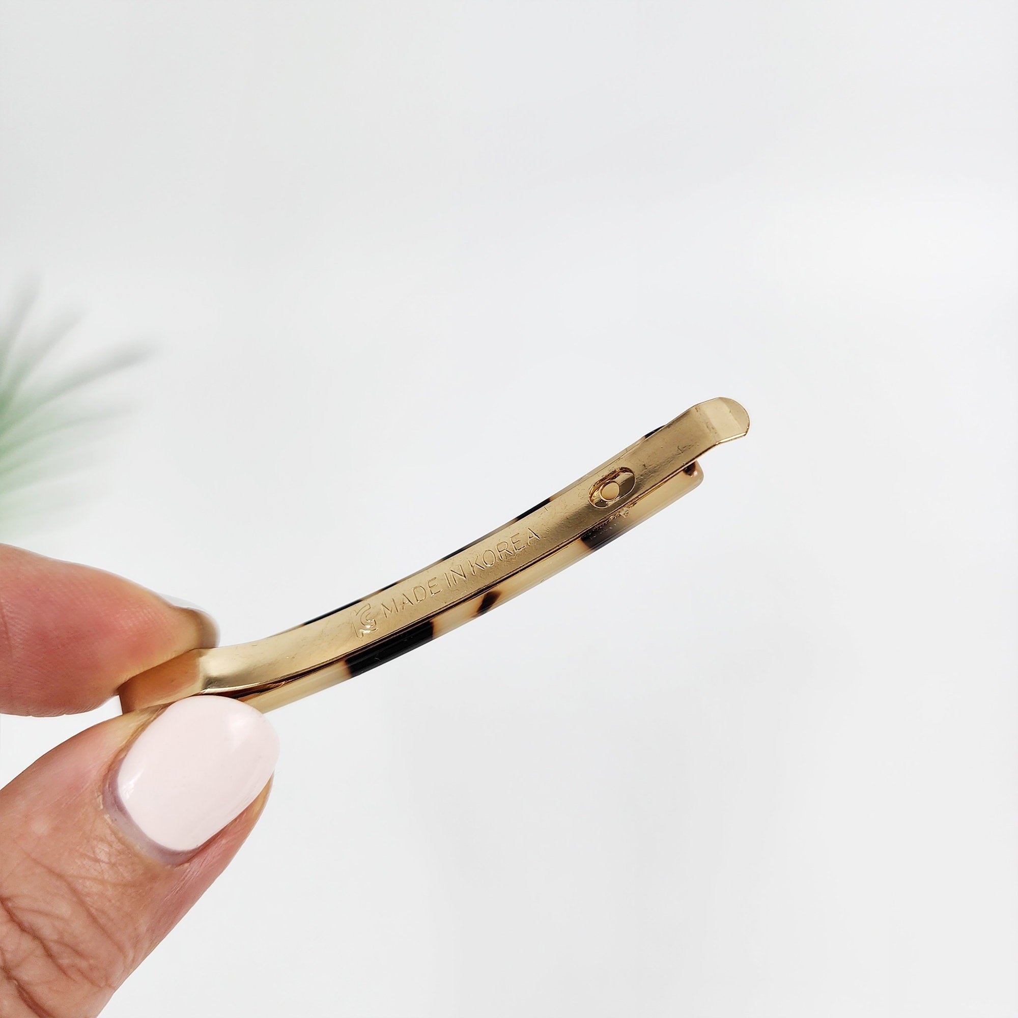 Leopard Pure Color Bobby Pin (2.4 Inch) / Simple Tortoise Shell French Hair Pin / Hair Accessory for Woman / Snap Clip for Girls