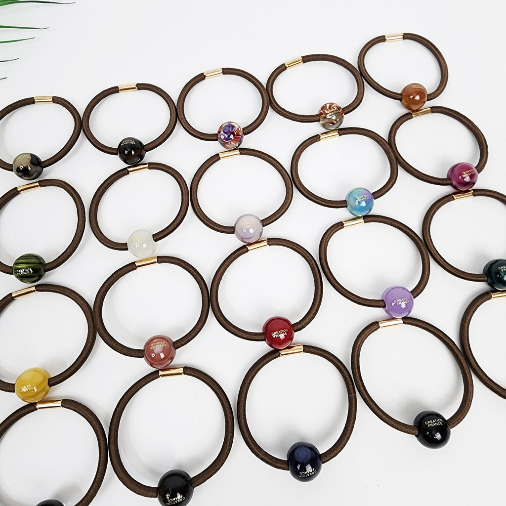 Pure Mini Bead Hair Tie / Simple Cute Ponytail Holder / Hair Accessory for Woman / French Hair Tie
