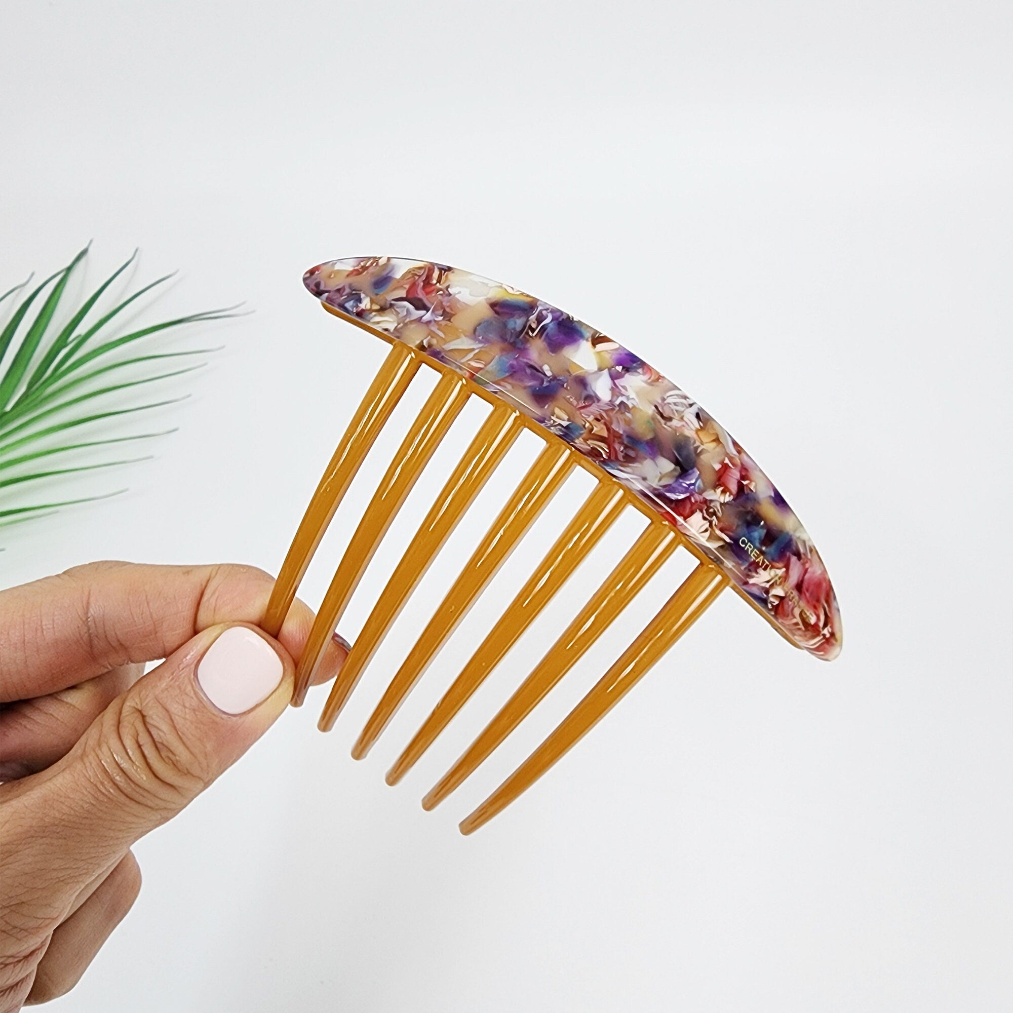 Simple Long Oval Non-slip Hair Comb Pin (4.3 Inch) / Tortoise Shell French Hair Pin / Hair Fork for Woman