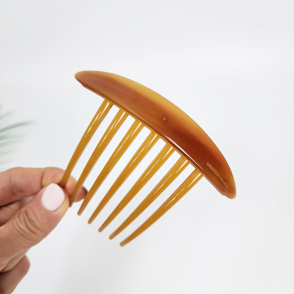 Simple Long Oval Non-slip Hair Comb Pin (4.3 Inch) / Tortoise Shell French Hair Pin / Hair Fork for Woman