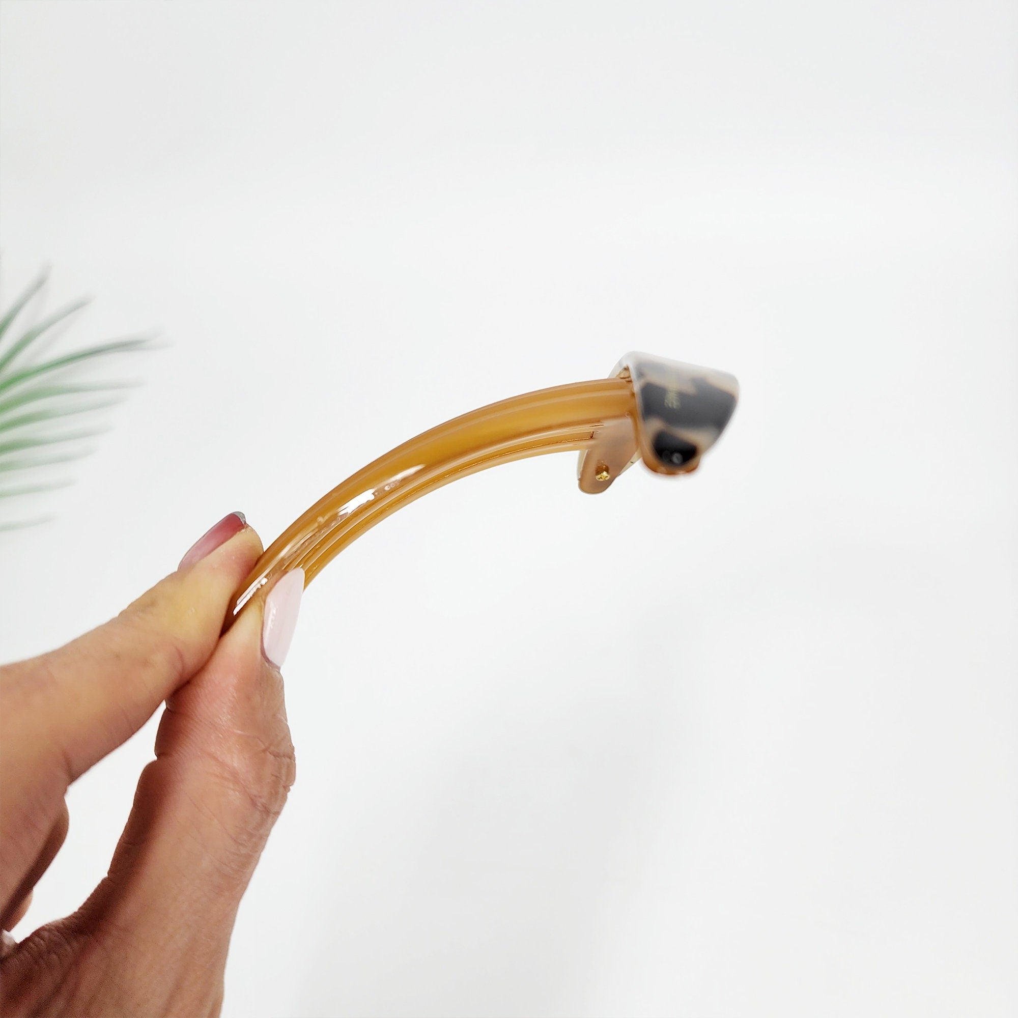 Simple Long Oval Non-slip Hair Comb Pin (4.3 Inch) / Tortoise Shell French Hair Pin / Hair Fork for Woman