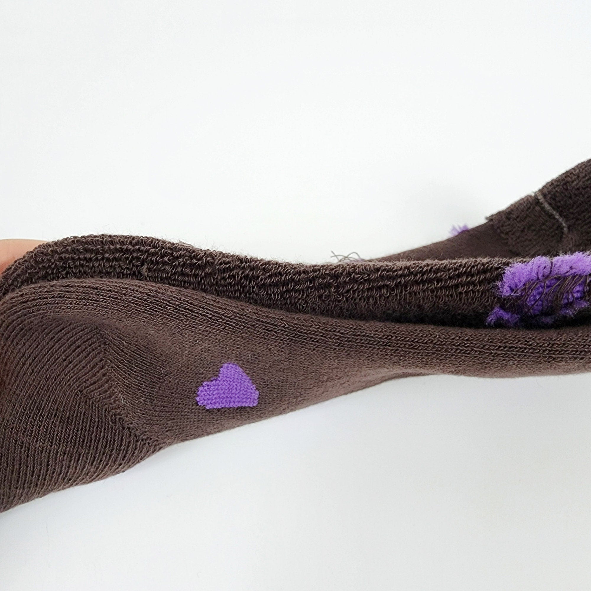 Heart Cushion Crew Socks | Thick Winter Hiking Hosiery | Korean Socks | Cute Athletic Gift for Runner