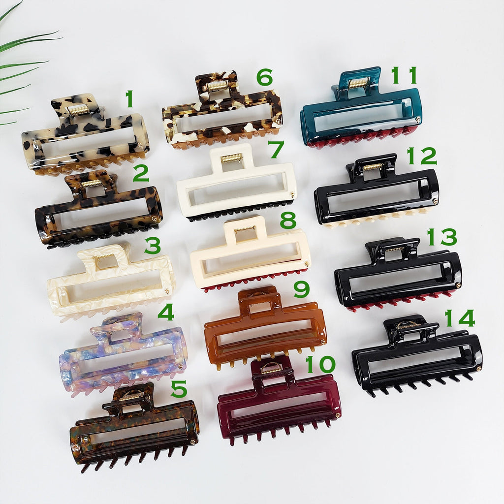 Tortoise Shell Metal Wire Big Hair Claw Clip (4.0 Inch) / Leopard French Hair Pin / Hair Barrette for Woman