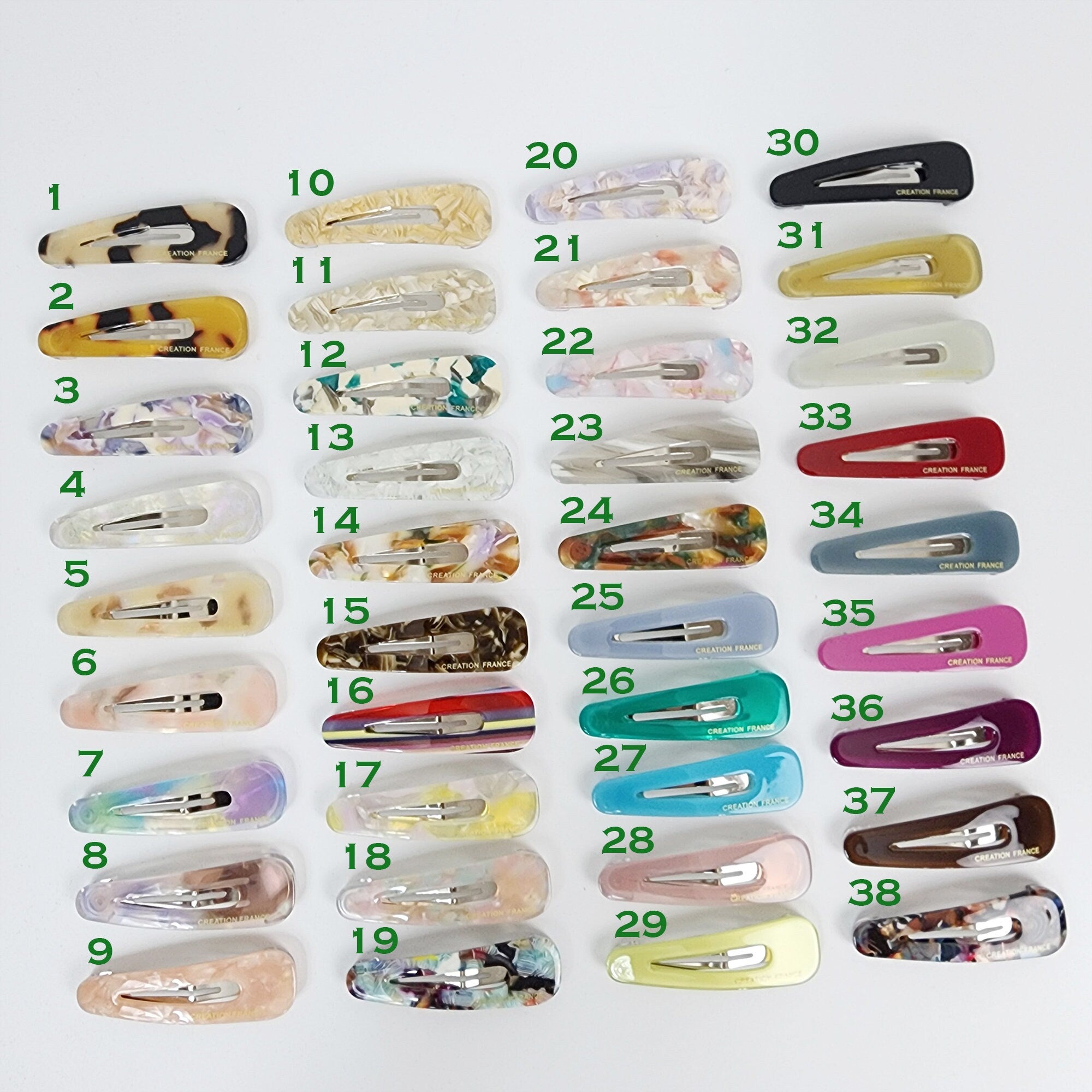 Leopard Aurora Triangle Snap Clip (2.2 Inch) / Tortoise Marble Hairgrip Barrette / French Hair Pin / Tic Tac Hair Clip Pin