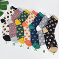 Daisy Floral Socks | Soft Cotton Crew Pattern | Korean Socks | Cute Gift for Her