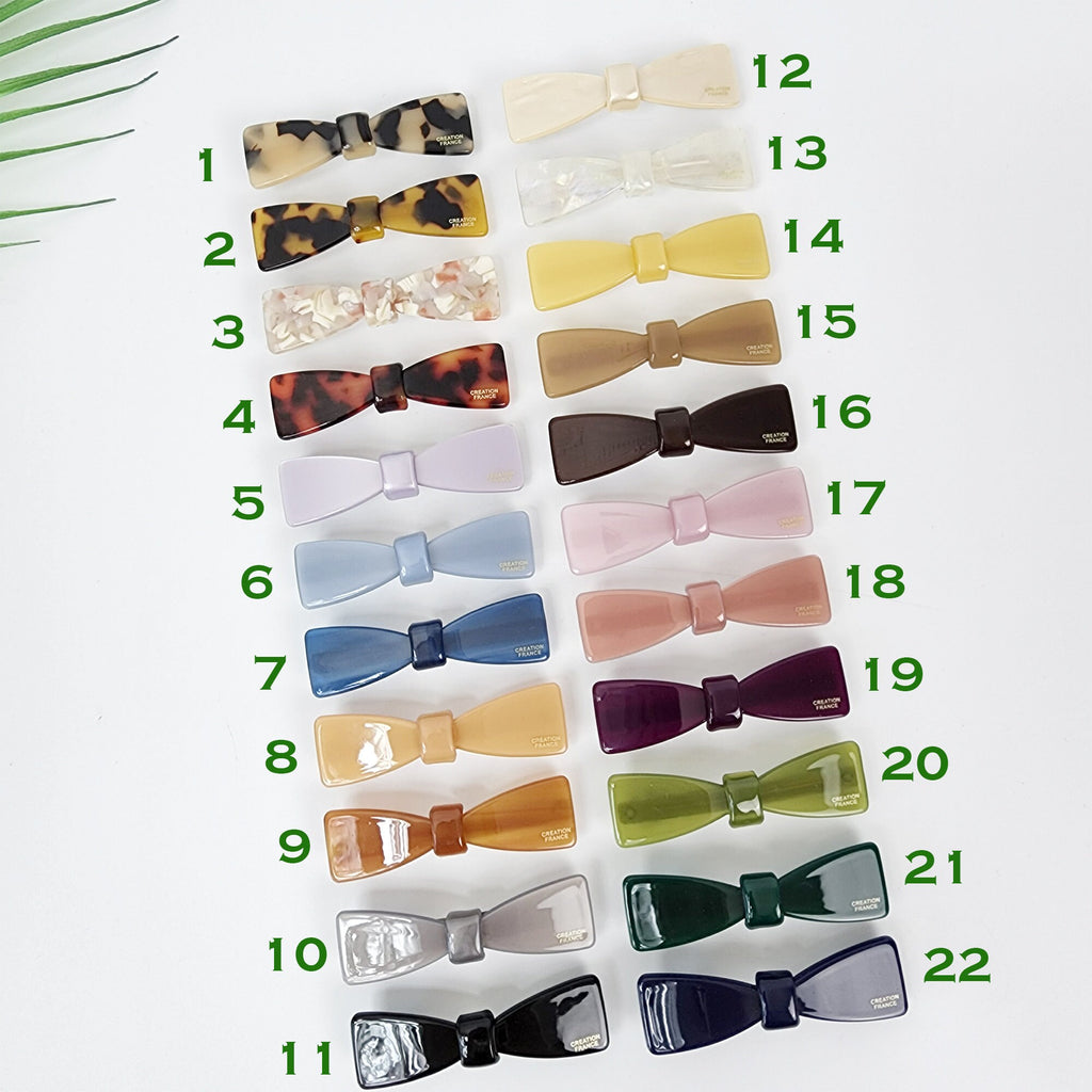 Leopard Glossy Cute Ribbon Mini Hair Barrette / Small French Hair Pin / Hair Accessory for Woman / Automatic Hair Clip