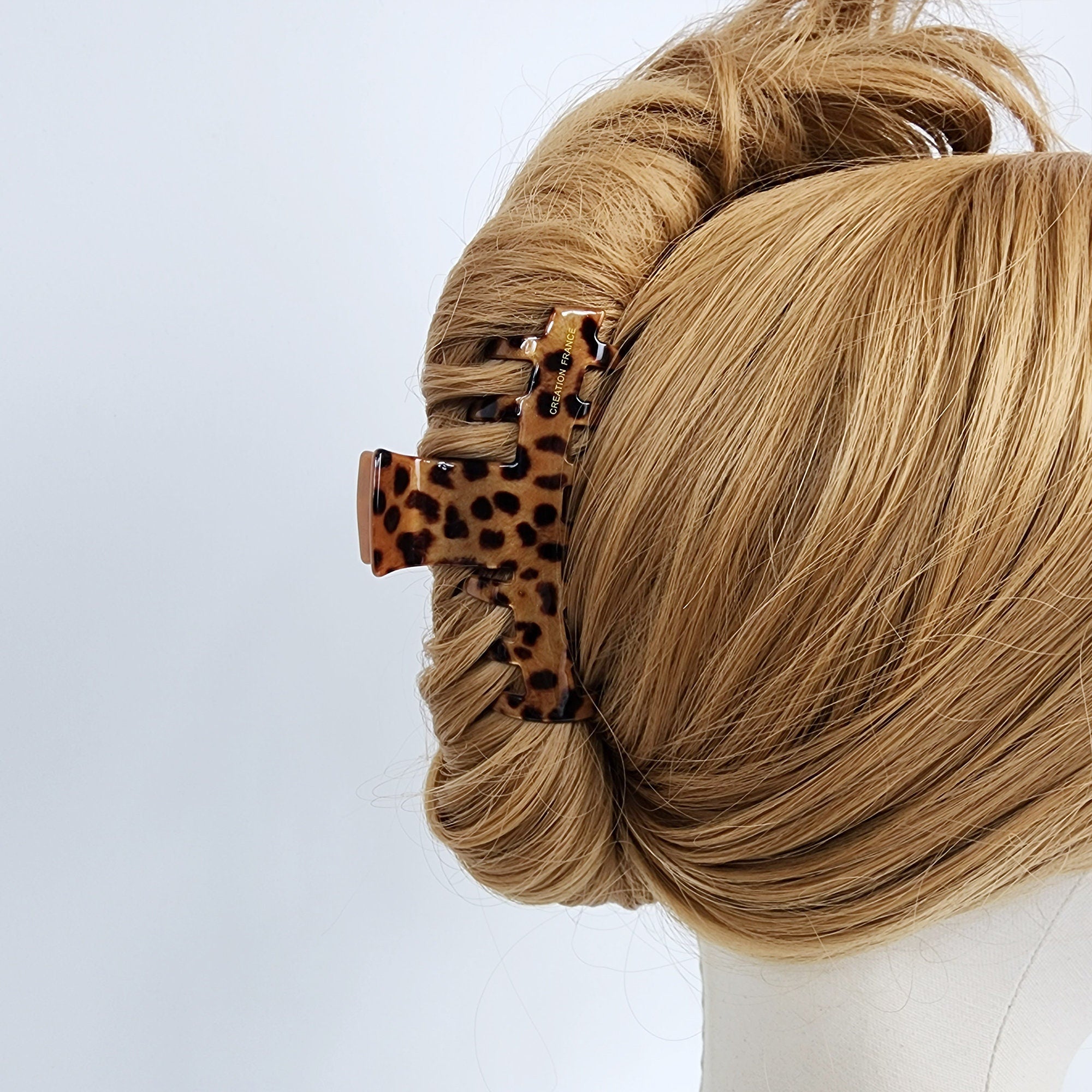 Tortoise Shell Spike Large Hair Claw Clip (3.5 Inch) / Leopard French Hair Pin / Hair Barrette for Woman
