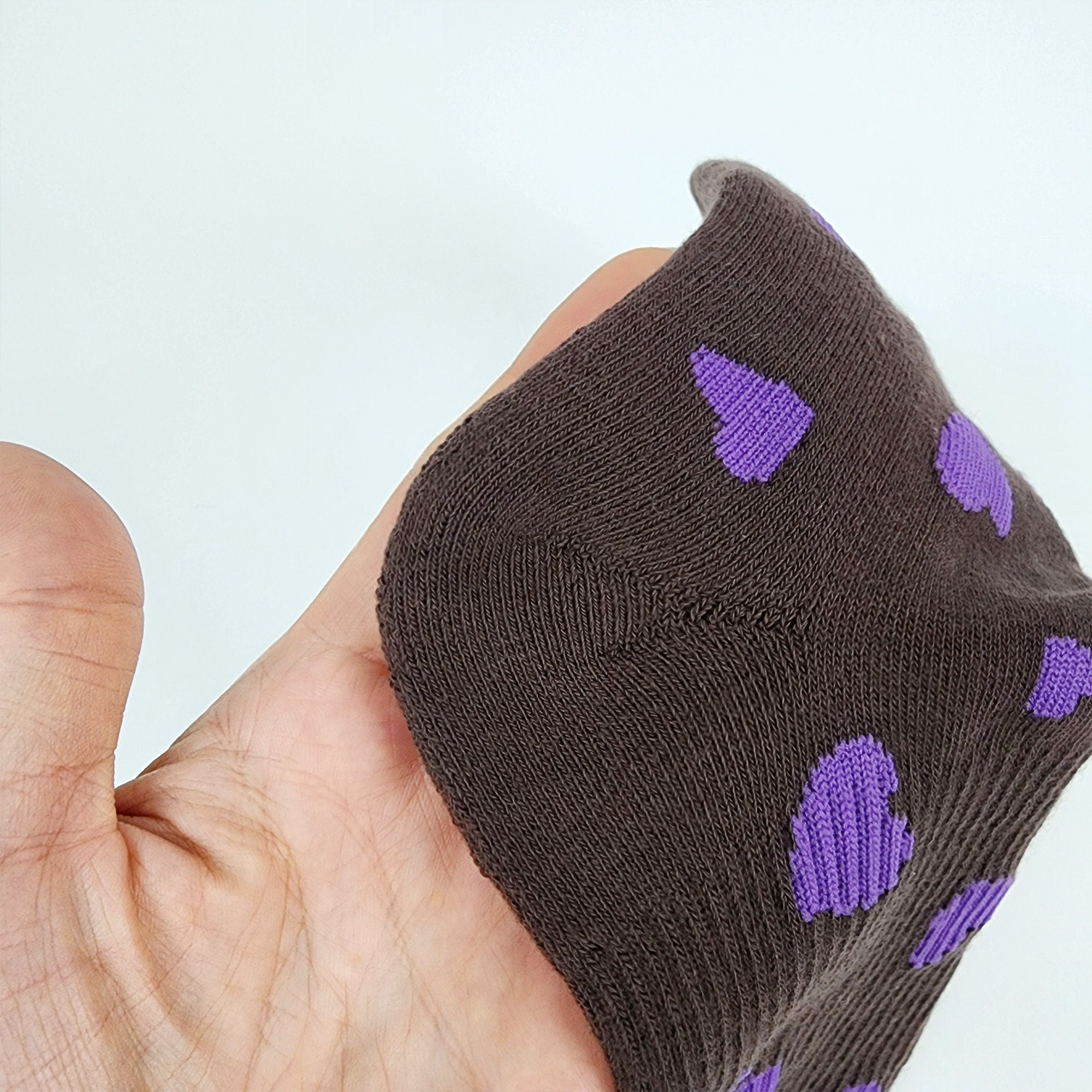 Heart Cushion Crew Socks | Thick Winter Hiking Hosiery | Korean Socks | Cute Athletic Gift for Runner