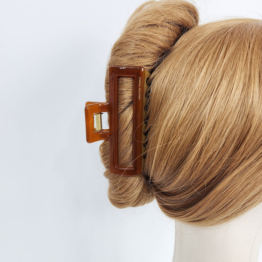 Tortoise Shell Metal Wire Big Hair Claw Clip (4.0 Inch) / Leopard French Hair Pin / Hair Barrette for Woman