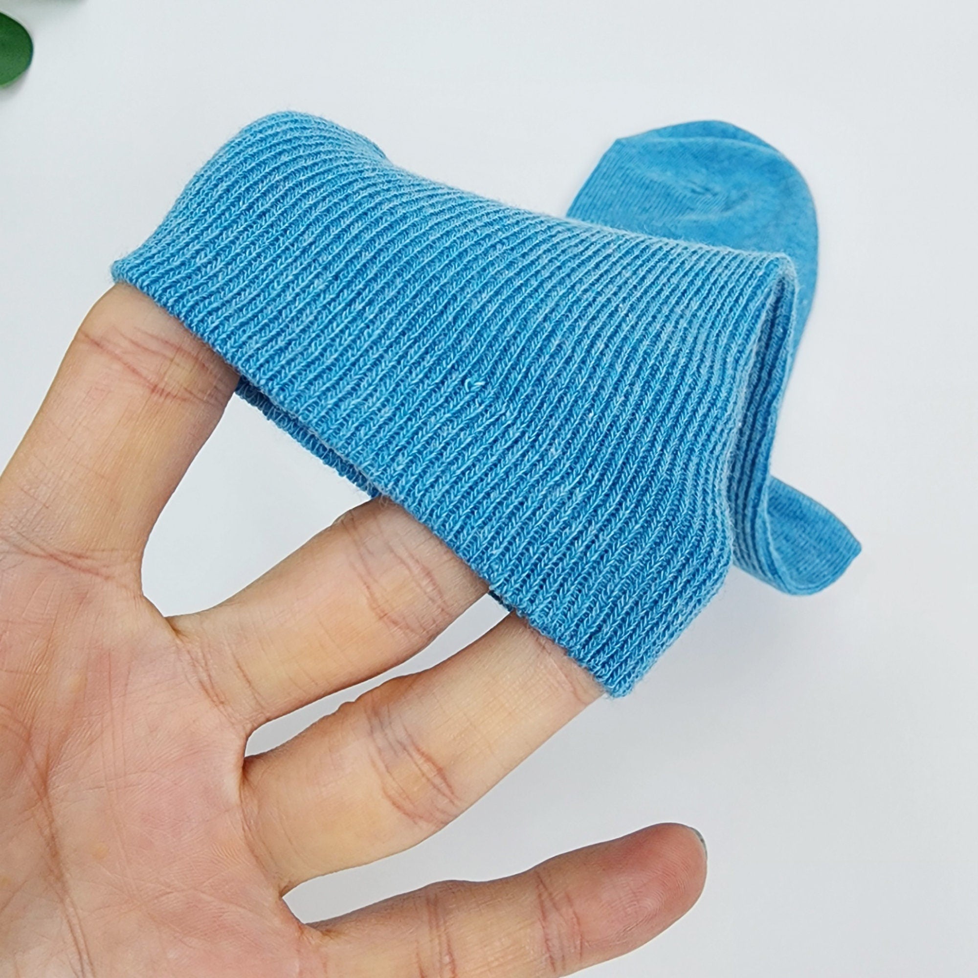 Ribbed Crew Socks | Solid Cotton Mid Calf Boot Cuffs | Korean Socks | Minimalist Gift for Her