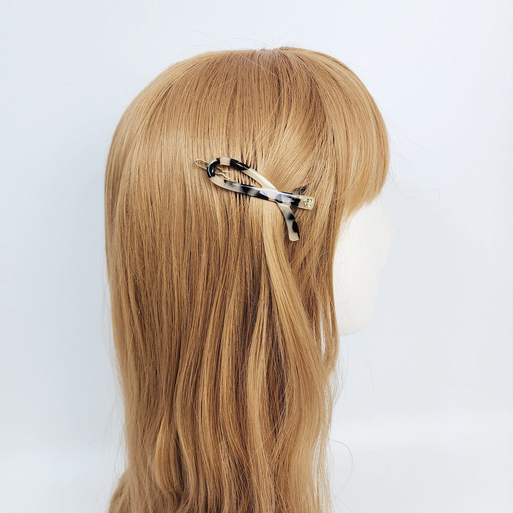 Leopard Mini Scarf Bobby Pin (2.4 Inch) / Tortoise Marble French Hair Pin Clip / Hair Accessory for Woman / Bow Barrette