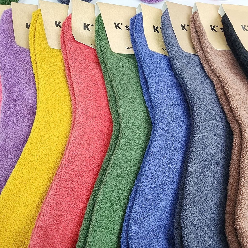 Cozy Fuzzy Socks | Crew Microfiber Warm | Korean Socks | Winter Gift for Her