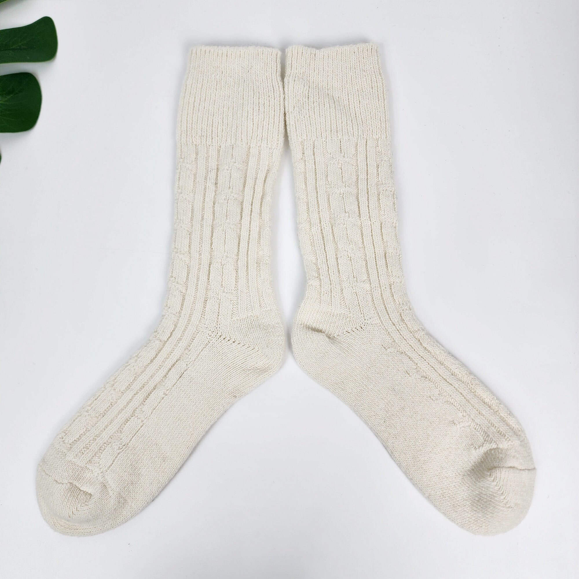 Cable Knit Boot Socks | Thick Wool Winter Fuzzy Hosiery | Korean Socks | Cozy Warm Gift for Her