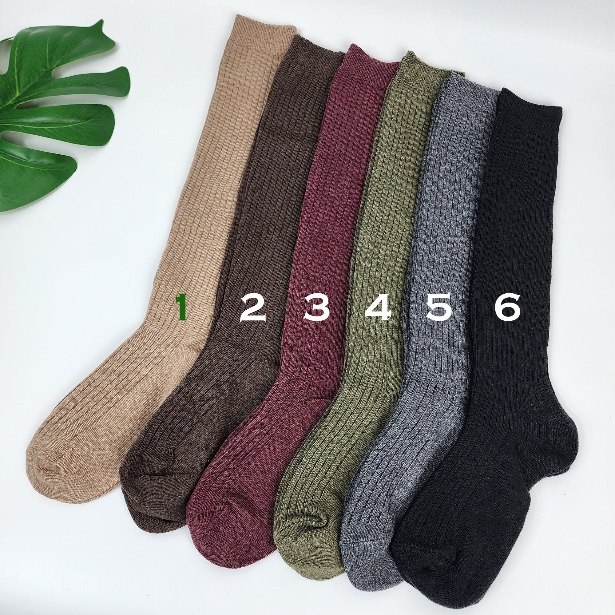 Knee High Socks | Ribbed Cotton Boot Cuffs | Korean Socks | School Uniform Cozy Gift