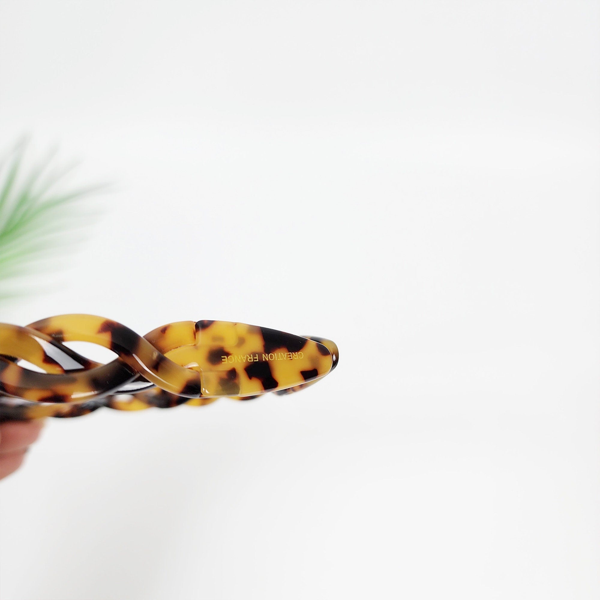 Leopard Triple Twist Thin Headband (0.5 Inch) / Tortoise Shell French Hair Pin / Hair Accessory for Woman / Acrylic Alice Headband