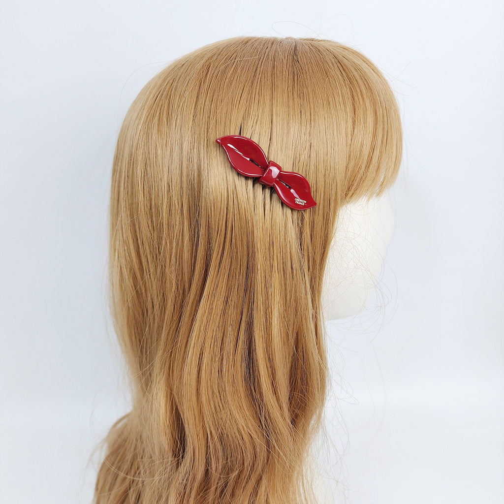 Lip Shape Mini Ribbon Hair Comb Pin / Pastel Color French Hair Pin / Hair Fork for Woman