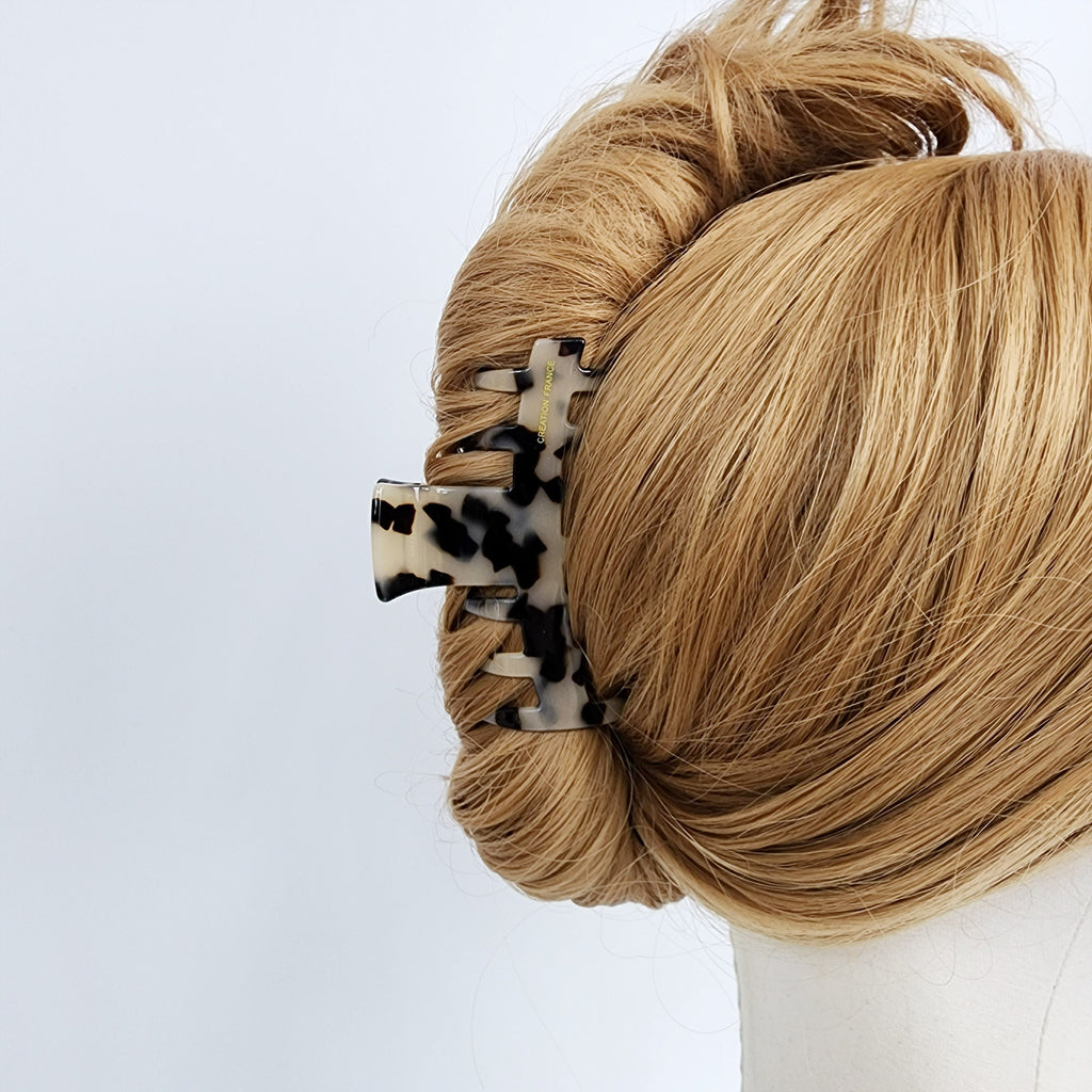Tortoise Shell Spike Large Hair Claw Clip (3.5 Inch) / Leopard French Hair Pin / Hair Barrette for Woman