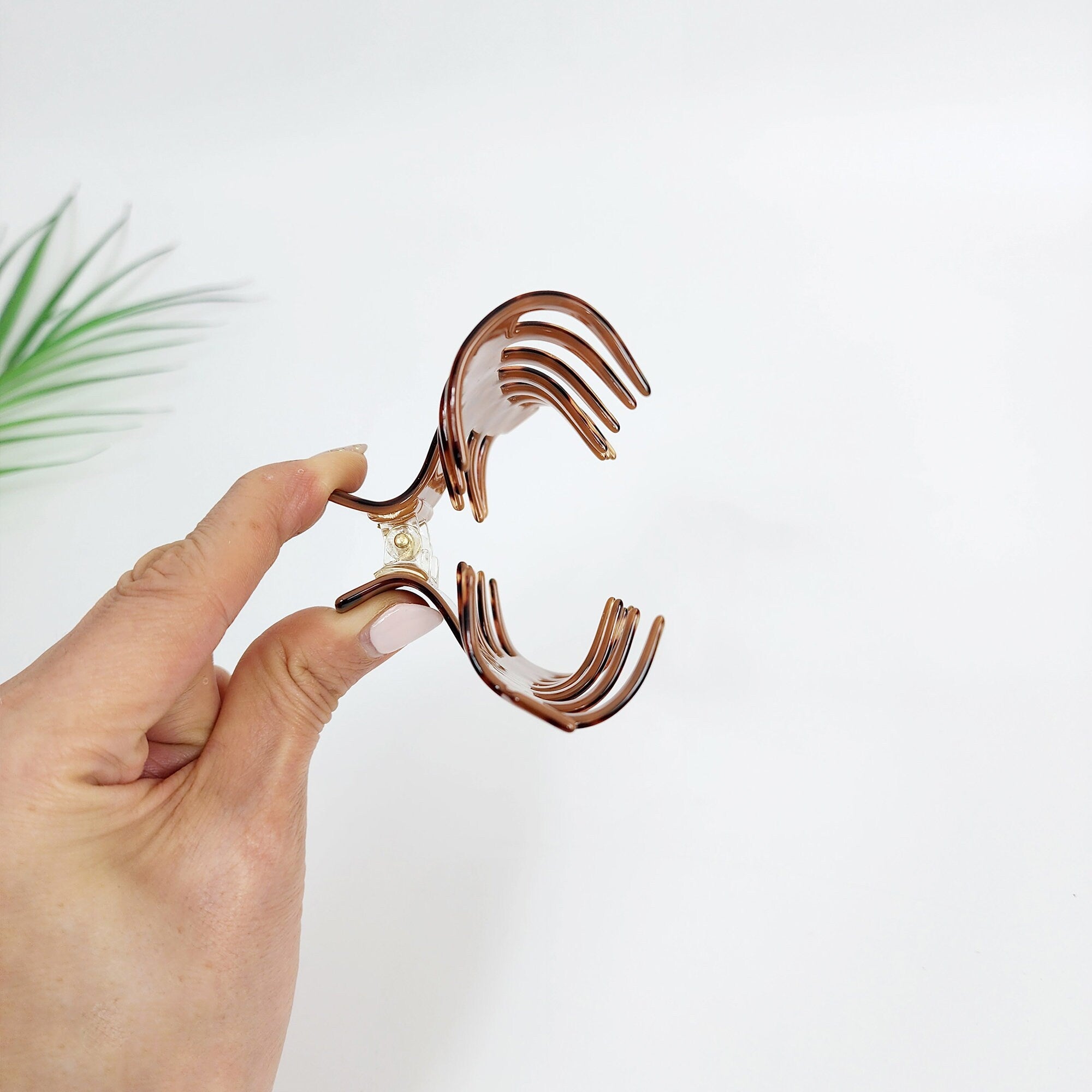 Tortoise Shell Spike Large Hair Claw Clip (3.5 Inch) / Leopard French Hair Pin / Hair Barrette for Woman