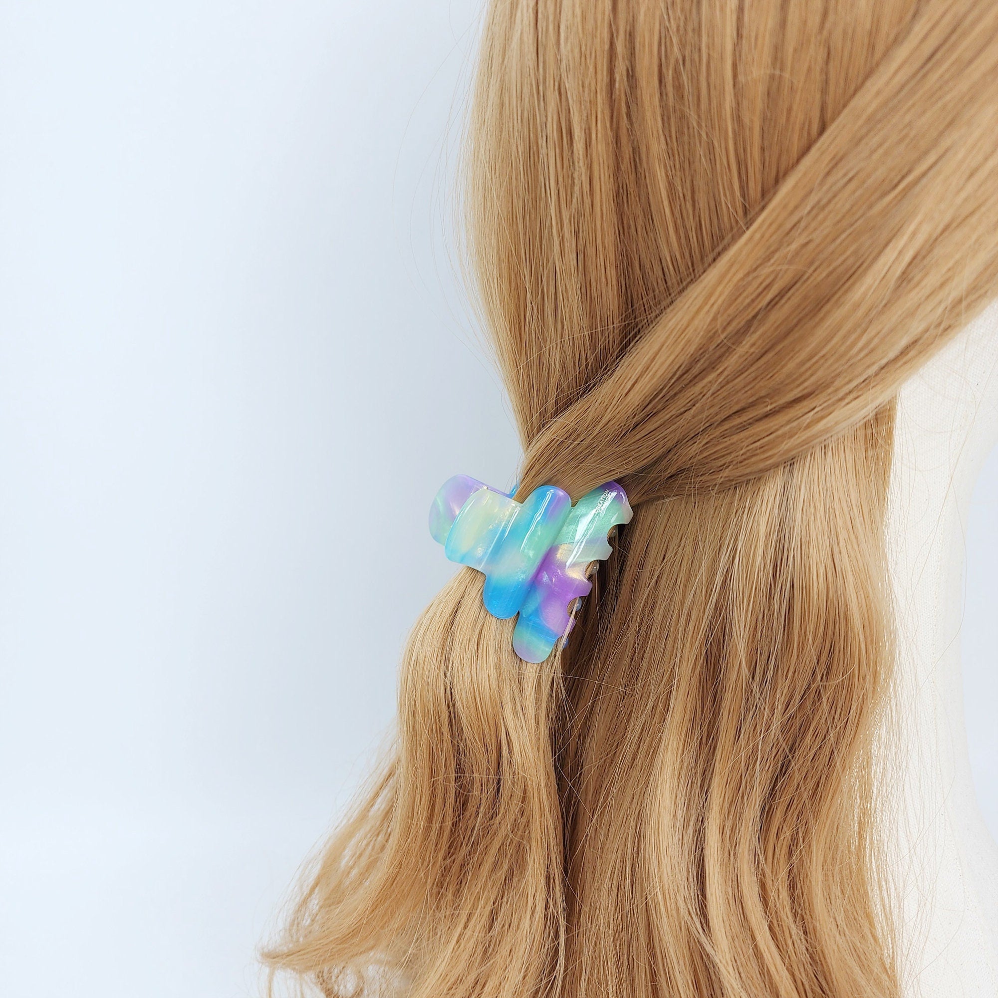 Leopard Ring Bell Small Hair Claw Clip (2.4 Inch) / Tortoise Shell French Hair Pin / Mini Hair Clips / Korean Fashion