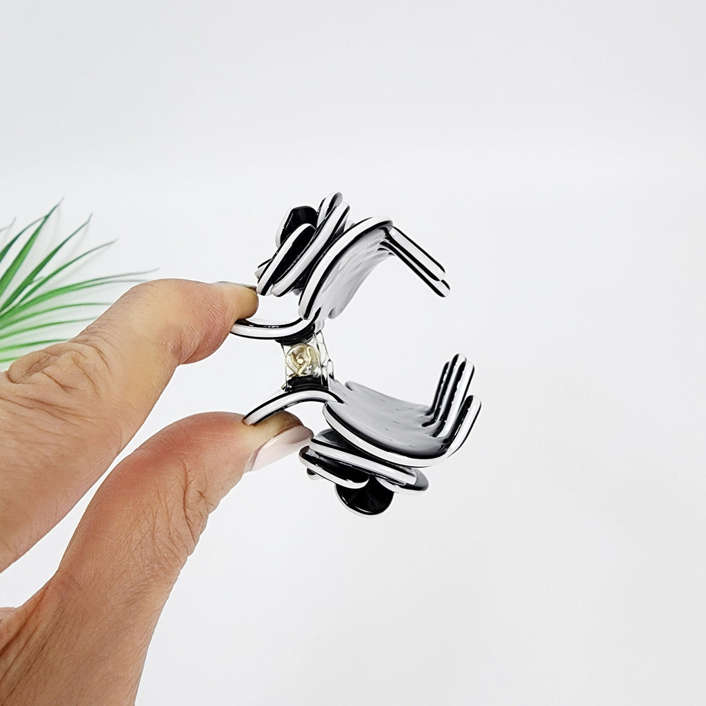 Pastel Color Camellia Flower Hair Claw Clip (2.4 Inch) / Tortoise Shell Medium Size Ponytail Holder / Hair Barrette for Woman