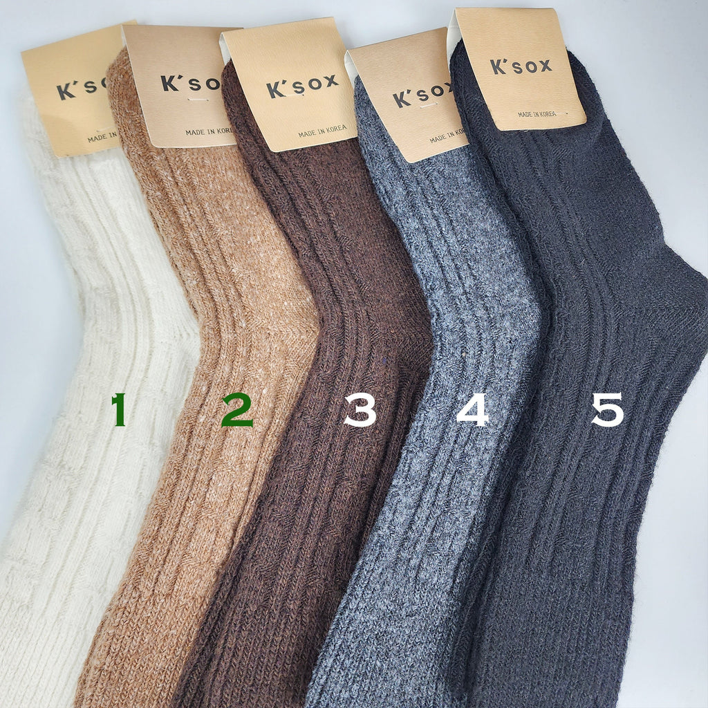 Cable Knit Boot Socks | Thick Wool Winter Fuzzy Hosiery | Korean Socks | Cozy Warm Gift for Her