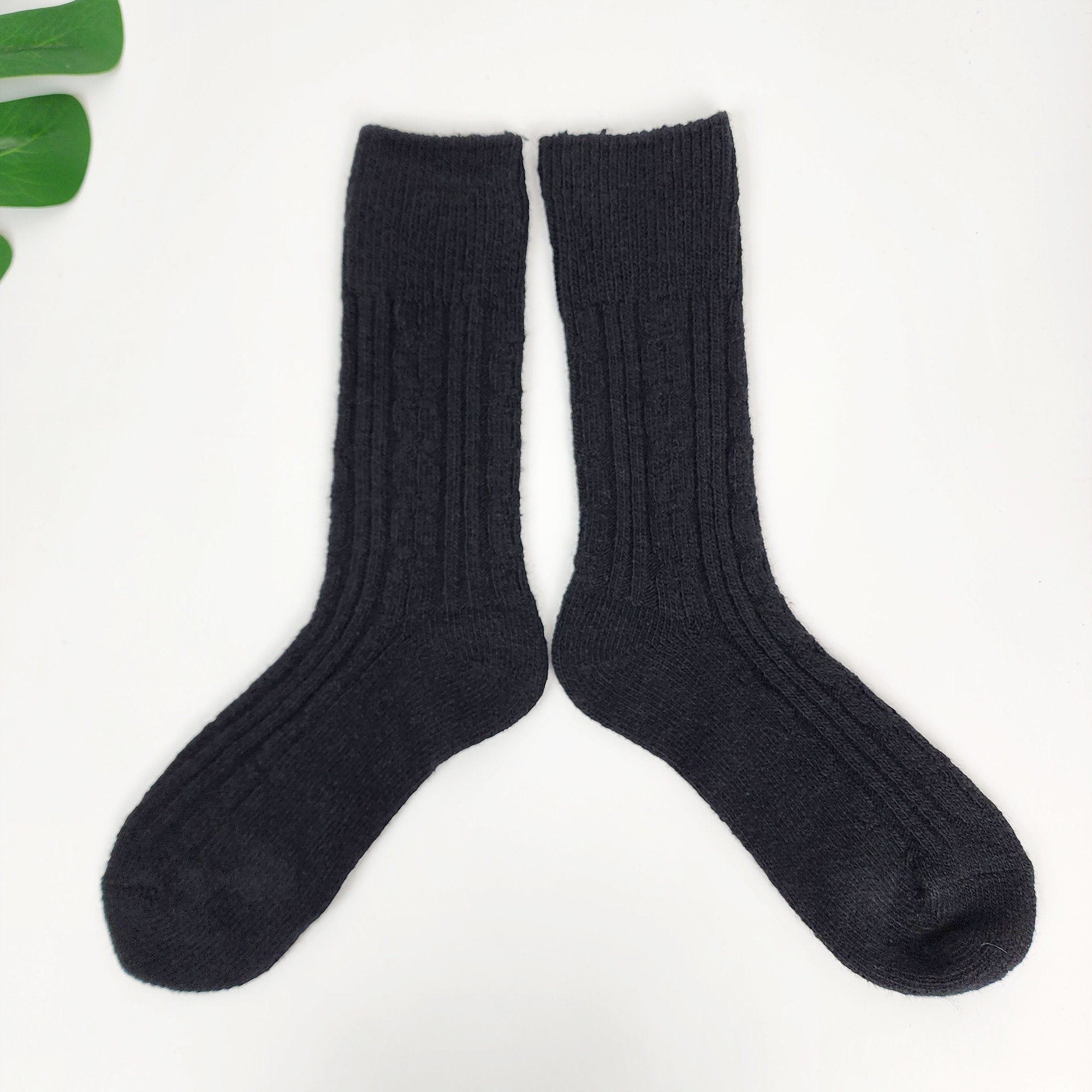 Cable Knit Boot Socks | Thick Wool Winter Fuzzy Hosiery | Korean Socks | Cozy Warm Gift for Her