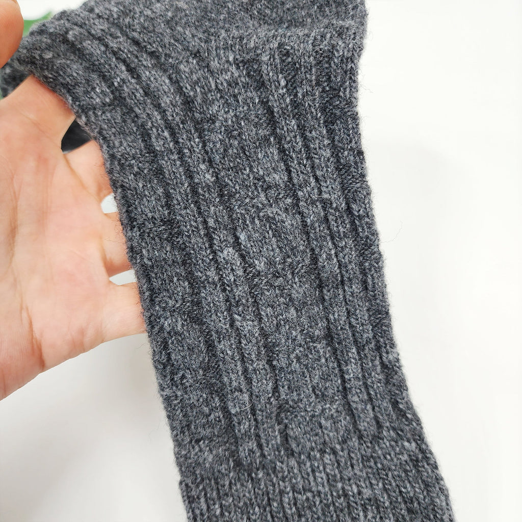 Cable Knit Boot Socks | Thick Wool Winter Fuzzy Hosiery | Korean Socks | Cozy Warm Gift for Her