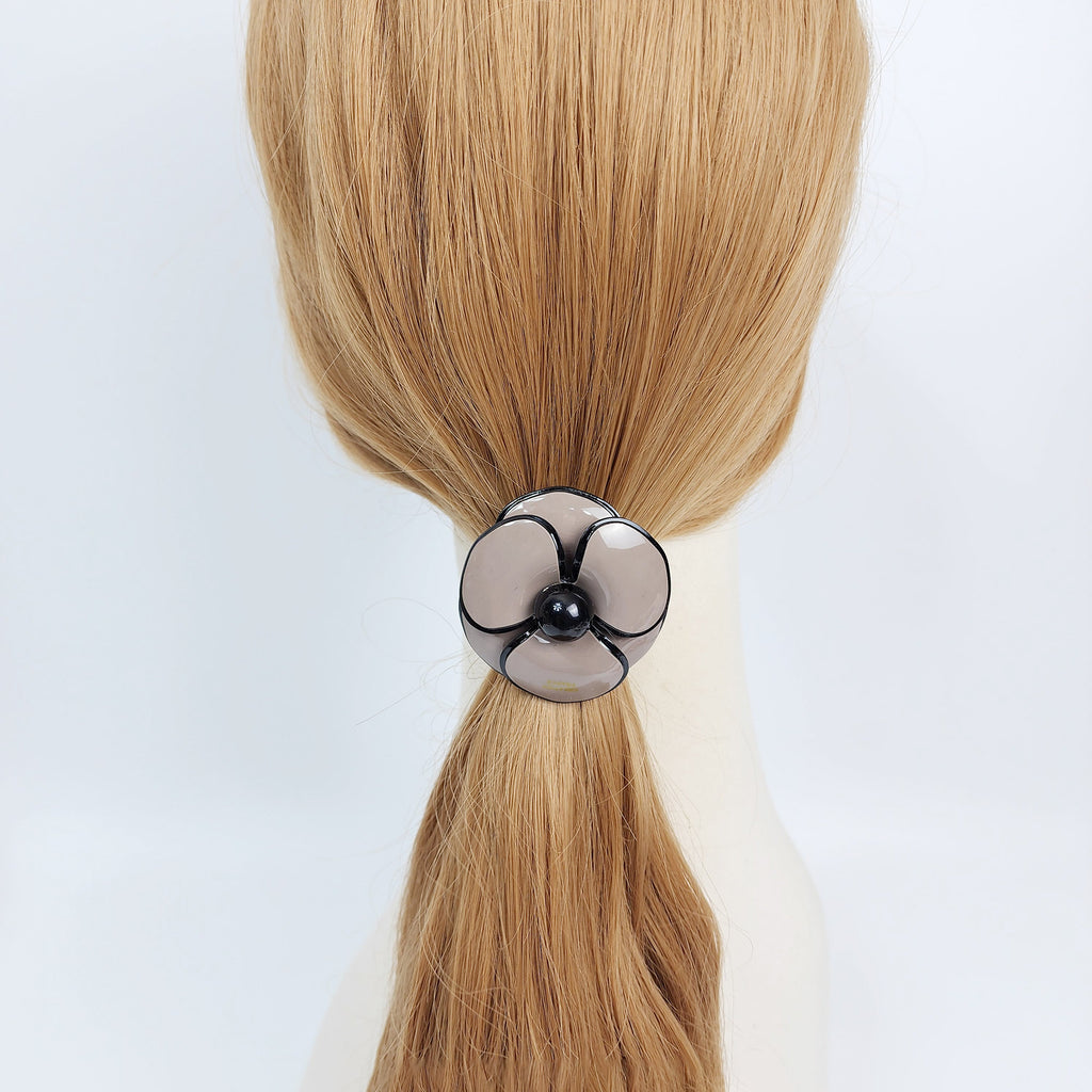 Pastel Color Big Flower Hair Tie (2.0 Inch) / Simple Cute Ponytail Holder / Hair Accessory for Woman / French Hair Tie