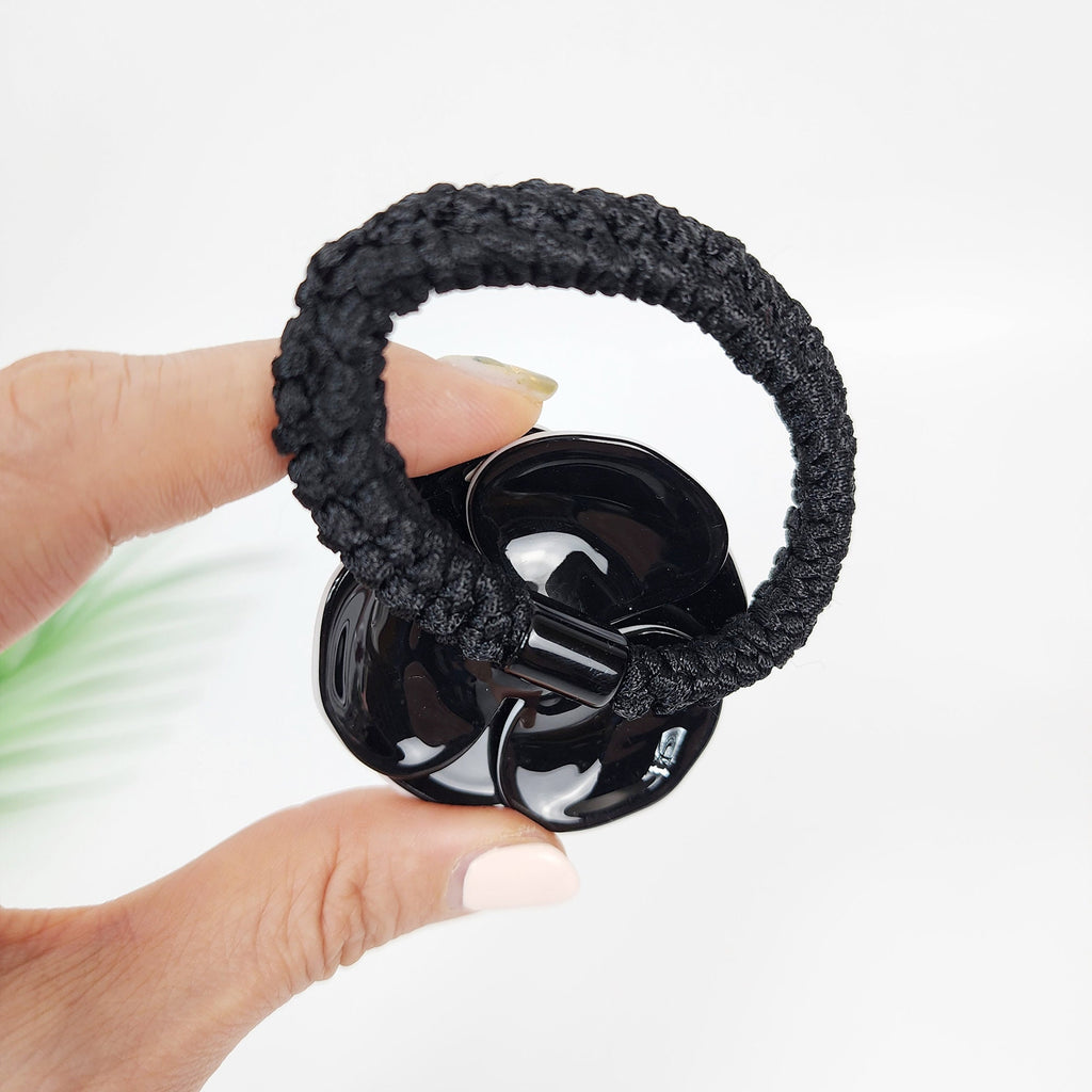 Pastel Color Big Flower Hair Tie (2.0 Inch) / Simple Cute Ponytail Holder / Hair Accessory for Woman / French Hair Tie