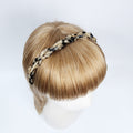 Leopard Triple Twist Thin Headband (0.5 Inch) / Tortoise Shell French Hair Pin / Hair Accessory for Woman / Acrylic Alice Headband