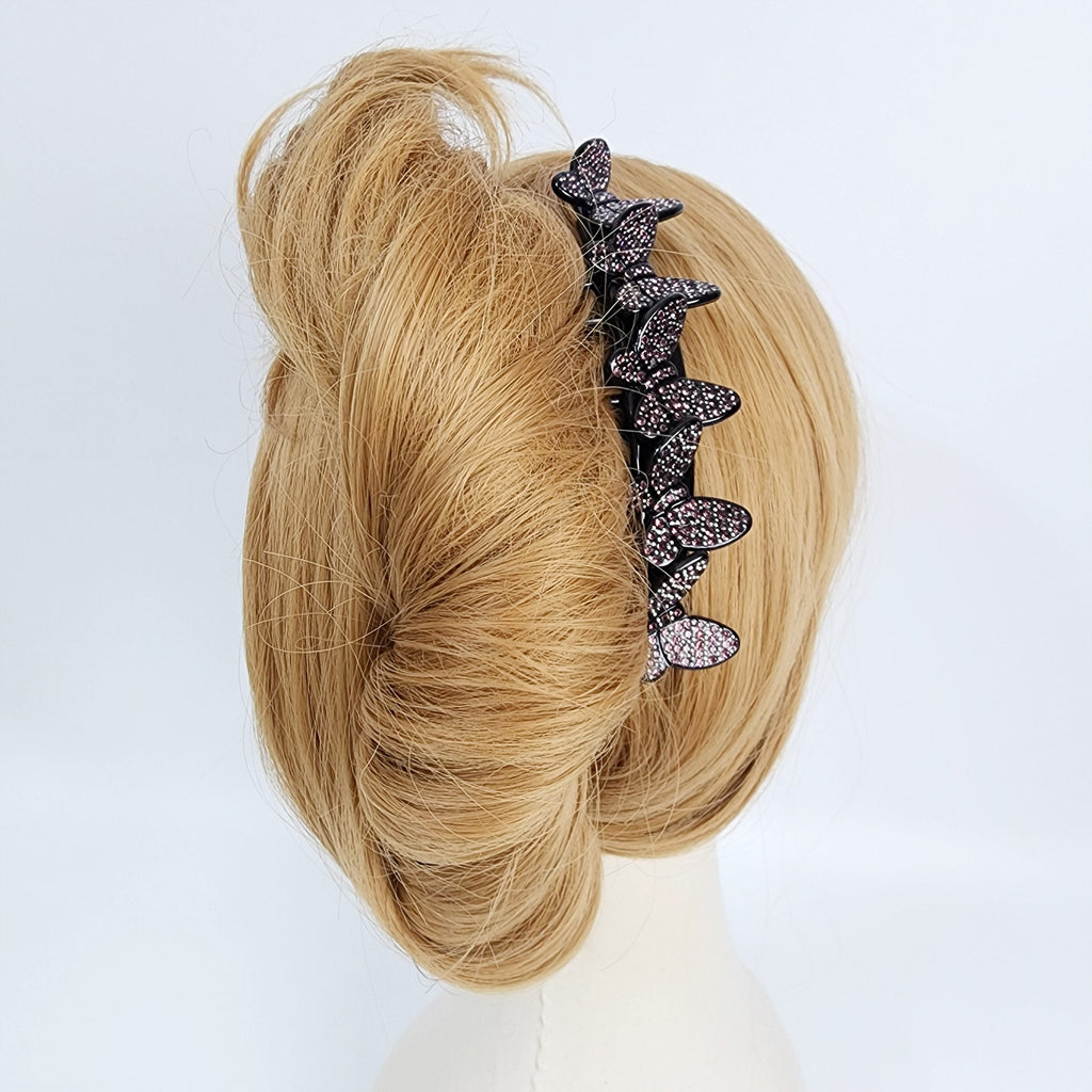 Dark Cubic Lovely Butterfly Non-slip Hair Comb Pin (4.7 Inch) / Luxurious French Hair Pin / Hair Fork for Woman