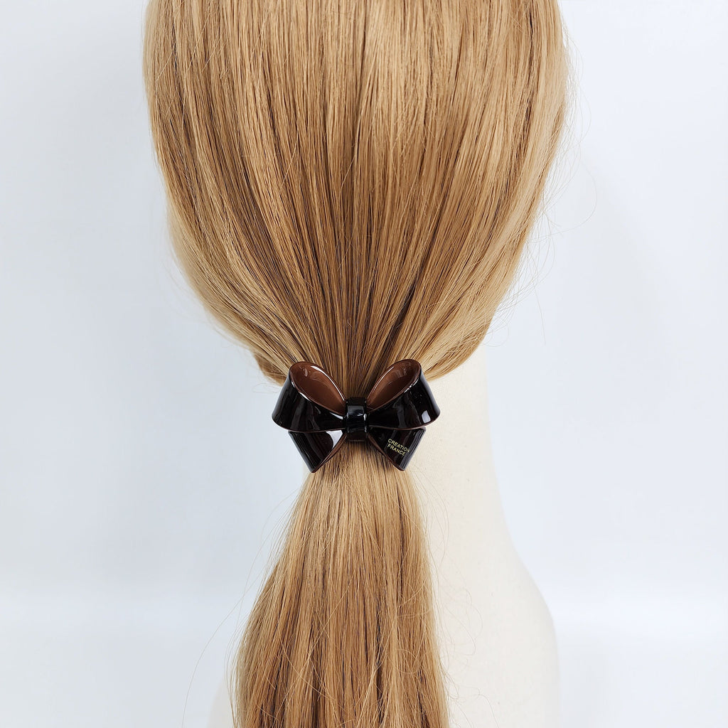 Pastel Color Bold Butterfly Ribbon Hair Tie (2.2 Inch) / Simple Cute Ponytail Holder / Hair Accessory for Woman / French Hair Tie