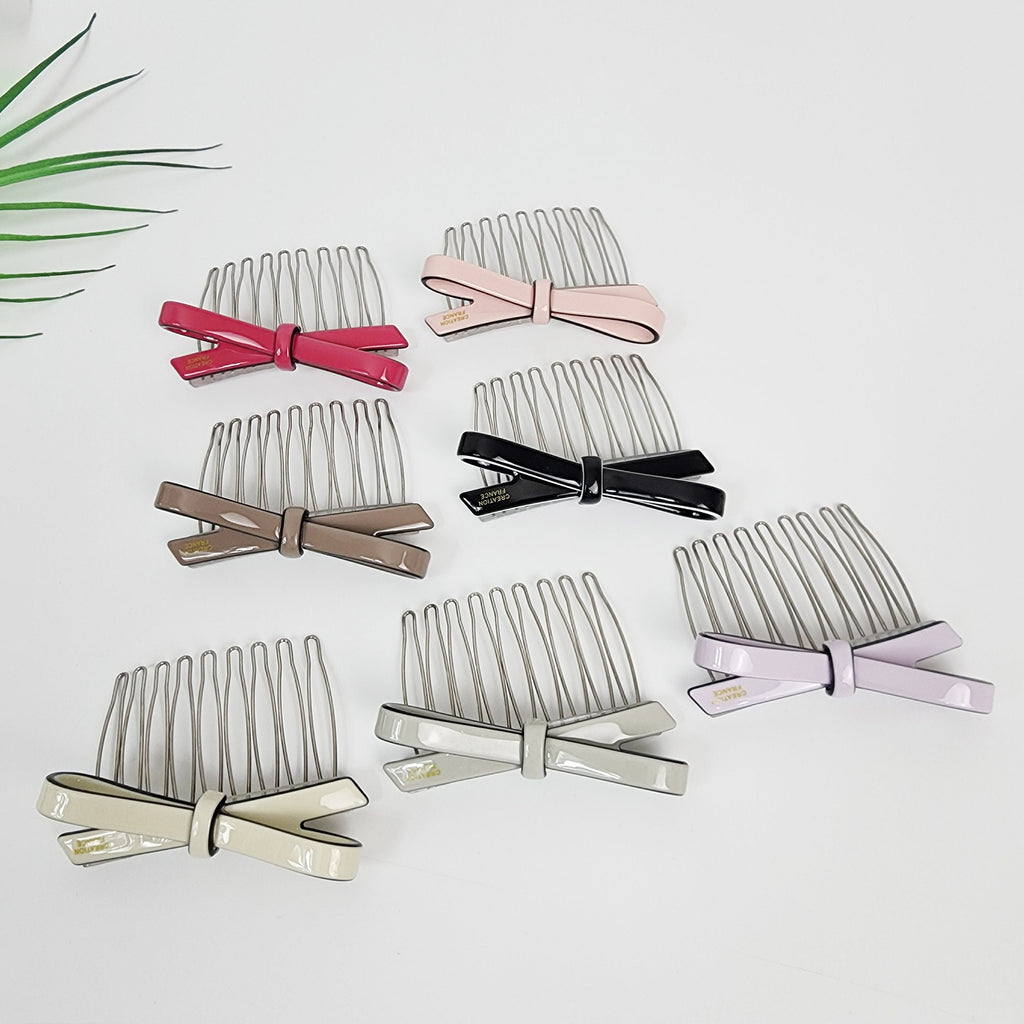 Pastel Color Simple Ribbon Hair Comb Pin (2.8 Inch) / Simple French Hair Pin / Hair Fork for Woman