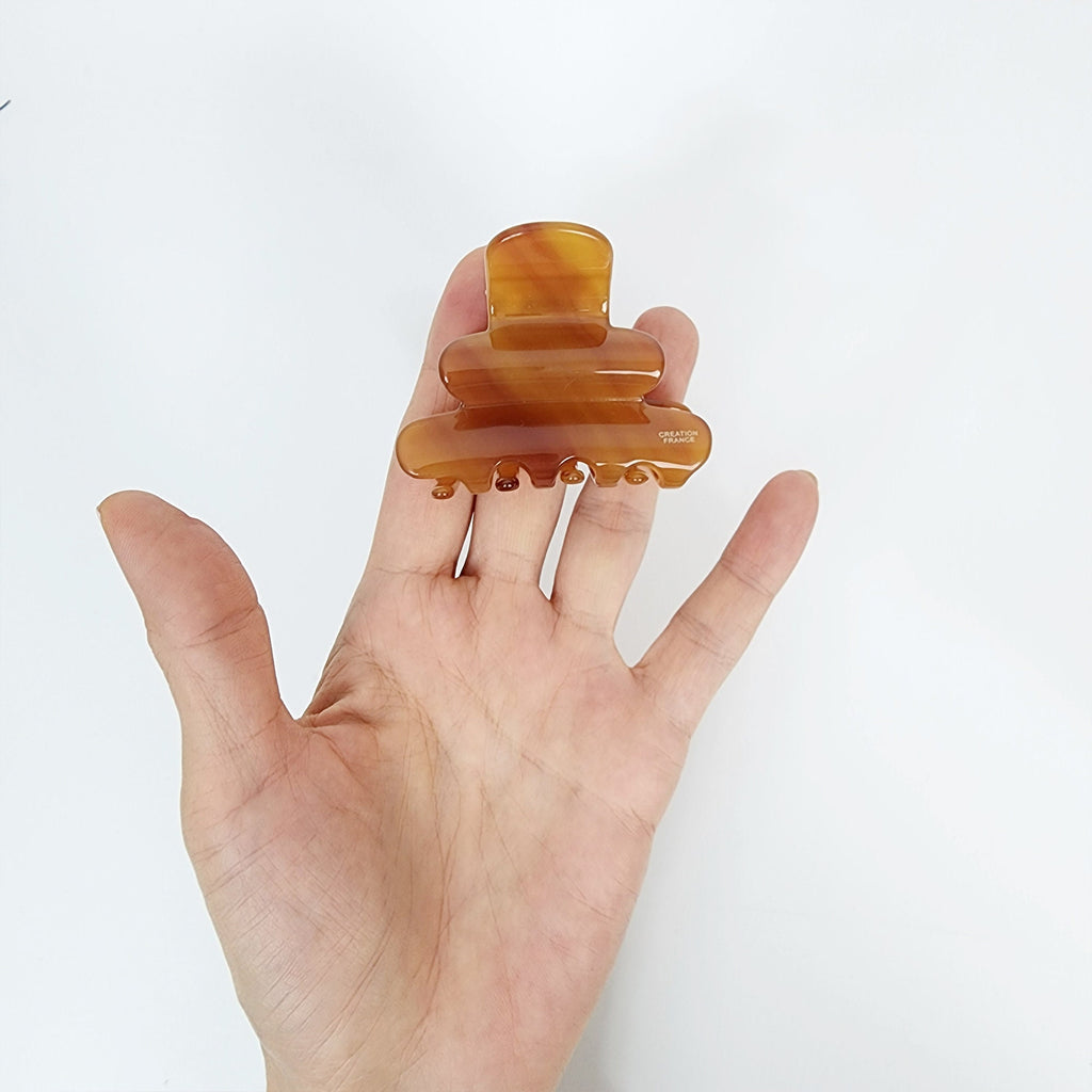 Leopard Ring Bell Small Hair Claw Clip (2.4 Inch) / Tortoise Shell French Hair Pin / Mini Hair Clips / Korean Fashion