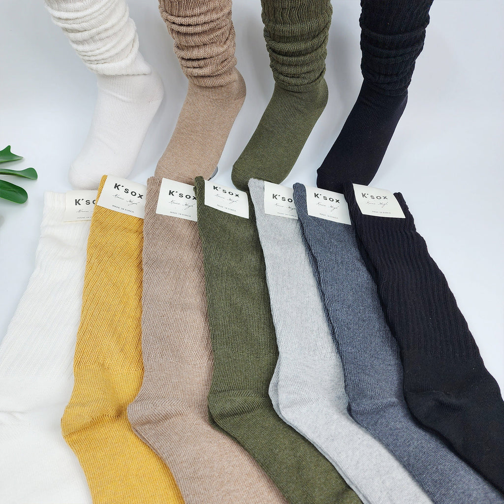 ✨ Ribbed Knit Knee-High Slouch Socks
Elevate your daily look with these versatile ribbed knee-highs, a staple for any wardrobe. Designed with a thick, cozy knit, they offer the perfect balance of warmth and breathability. Wear them pulled up for a sleek, school-girl aesthetic or pushed down for a trendy slouchy style that pairs perfectly with your favorite boots. Crafted in Korea, they feature a non-slip fit that stays comfortable all day long.