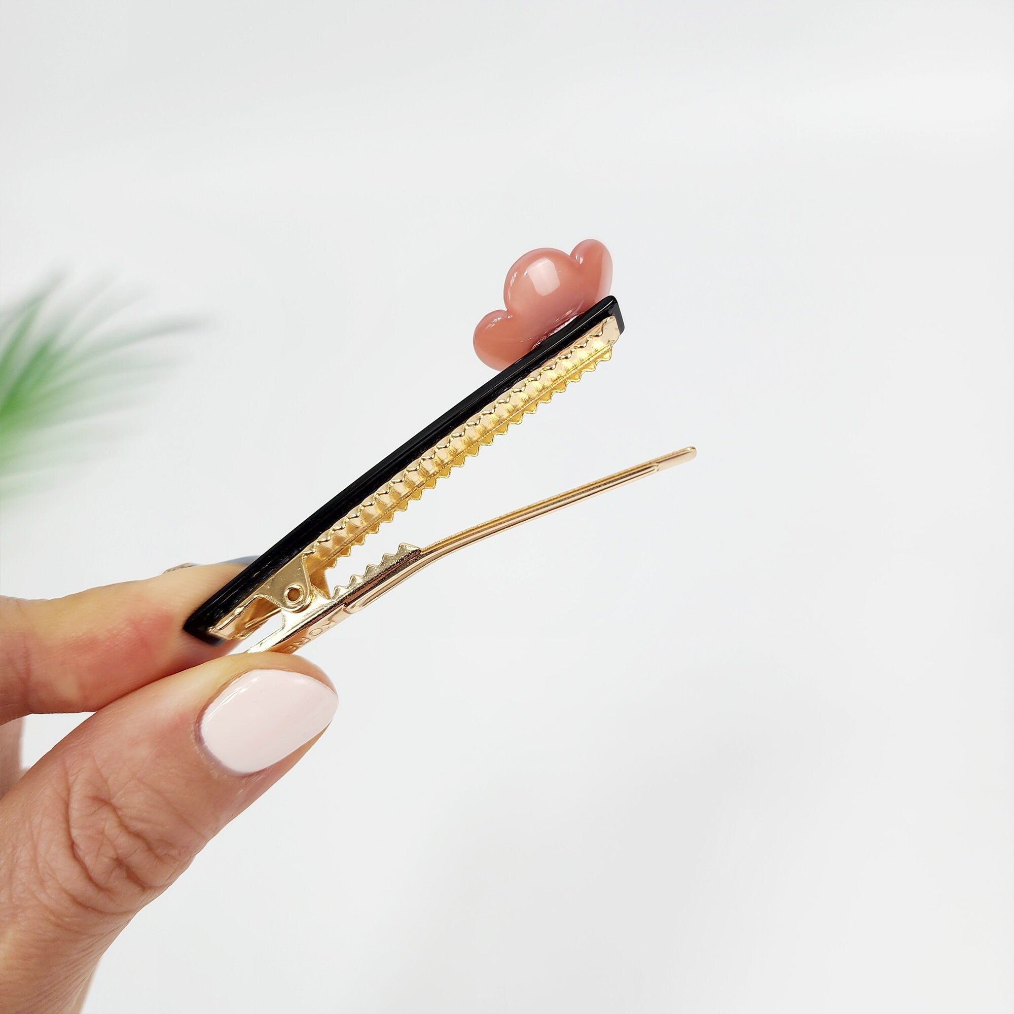 Cutie Flower Mini Hair Claw Clip (2.7 Inch) / Tortoise Shell French Hair Pin / Simple Alligator Hair Clip