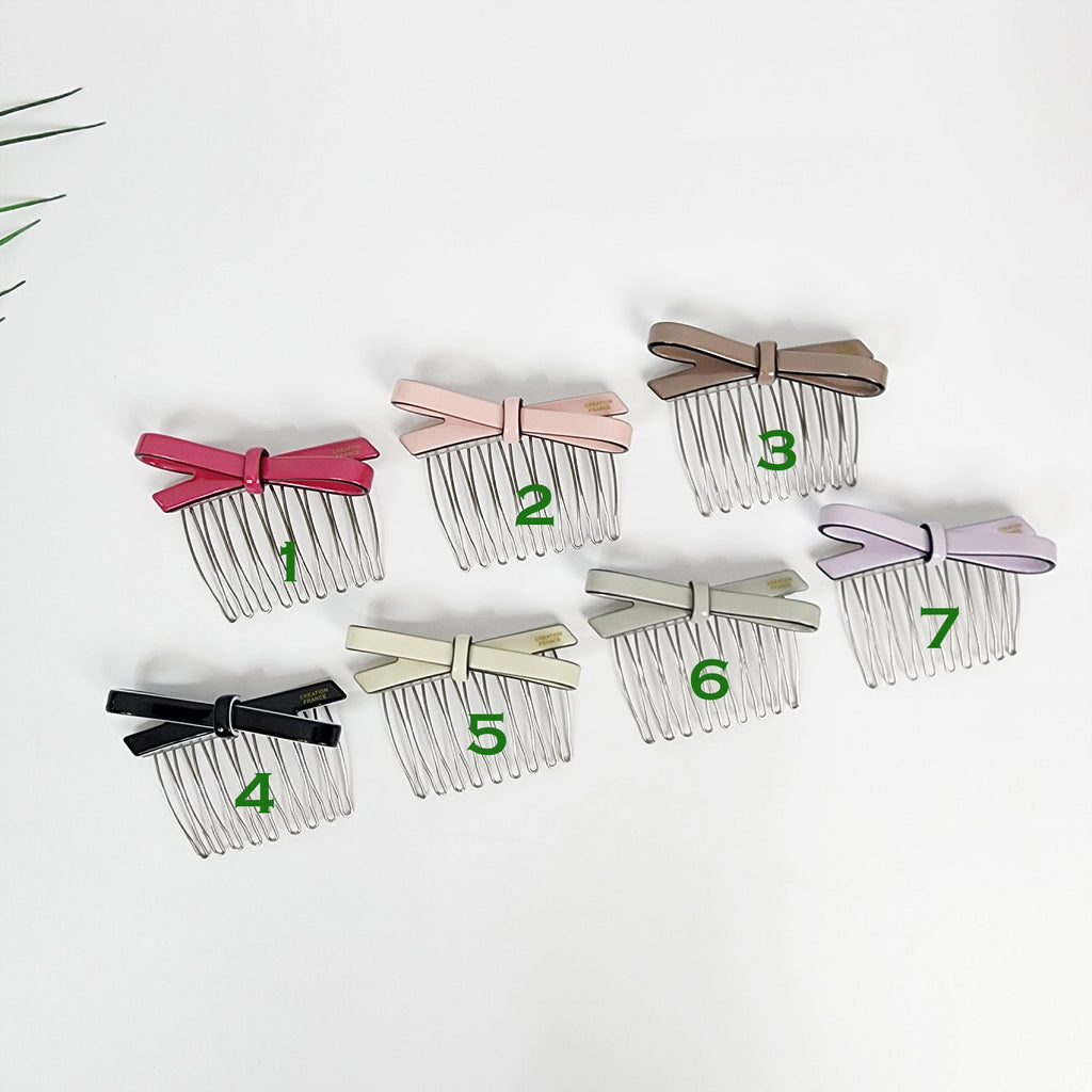 Pastel Color Simple Ribbon Hair Comb Pin (2.8 Inch) / Simple French Hair Pin / Hair Fork for Woman