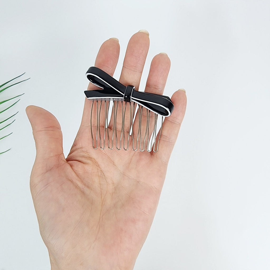 Pastel Color Simple Ribbon Hair Comb Pin (2.8 Inch) / Simple French Hair Pin / Hair Fork for Woman