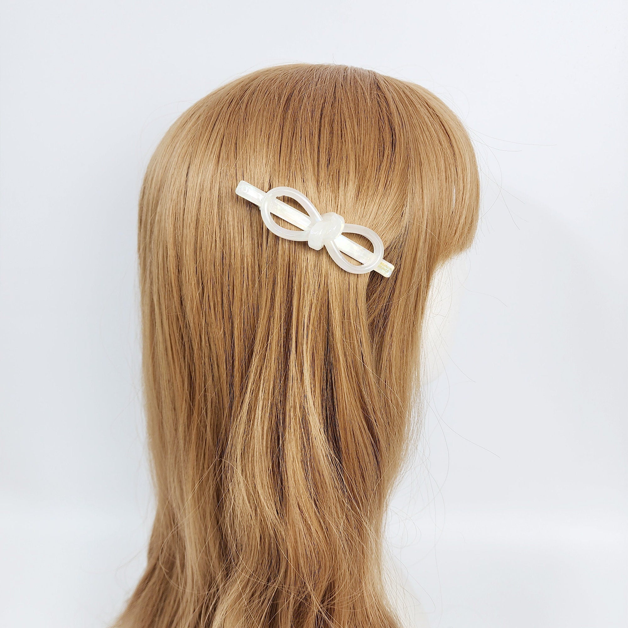 Leopard Bold Big Ribbon Mini Hair Barrette (3.3 Inch) / Tortoise Shell French Hair Pin / Hair Accessory for Woman / Automatic Hair Clip