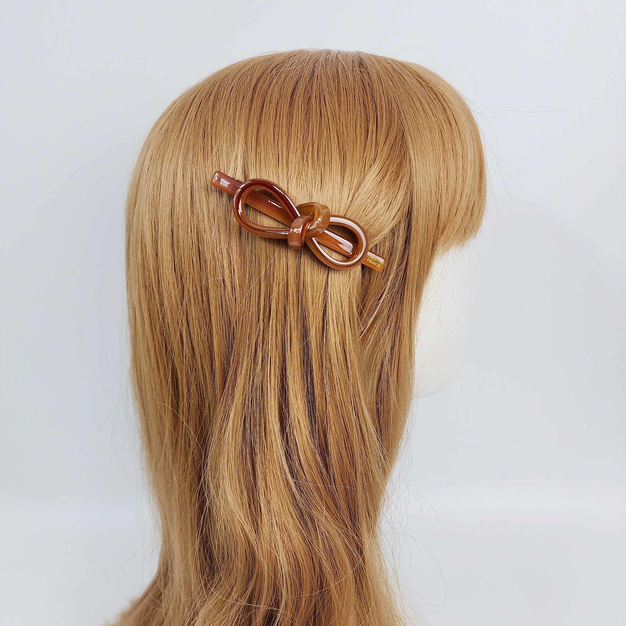 Leopard Bold Big Ribbon Mini Hair Barrette (3.3 Inch) / Tortoise Shell French Hair Pin / Hair Accessory for Woman / Automatic Hair Clip