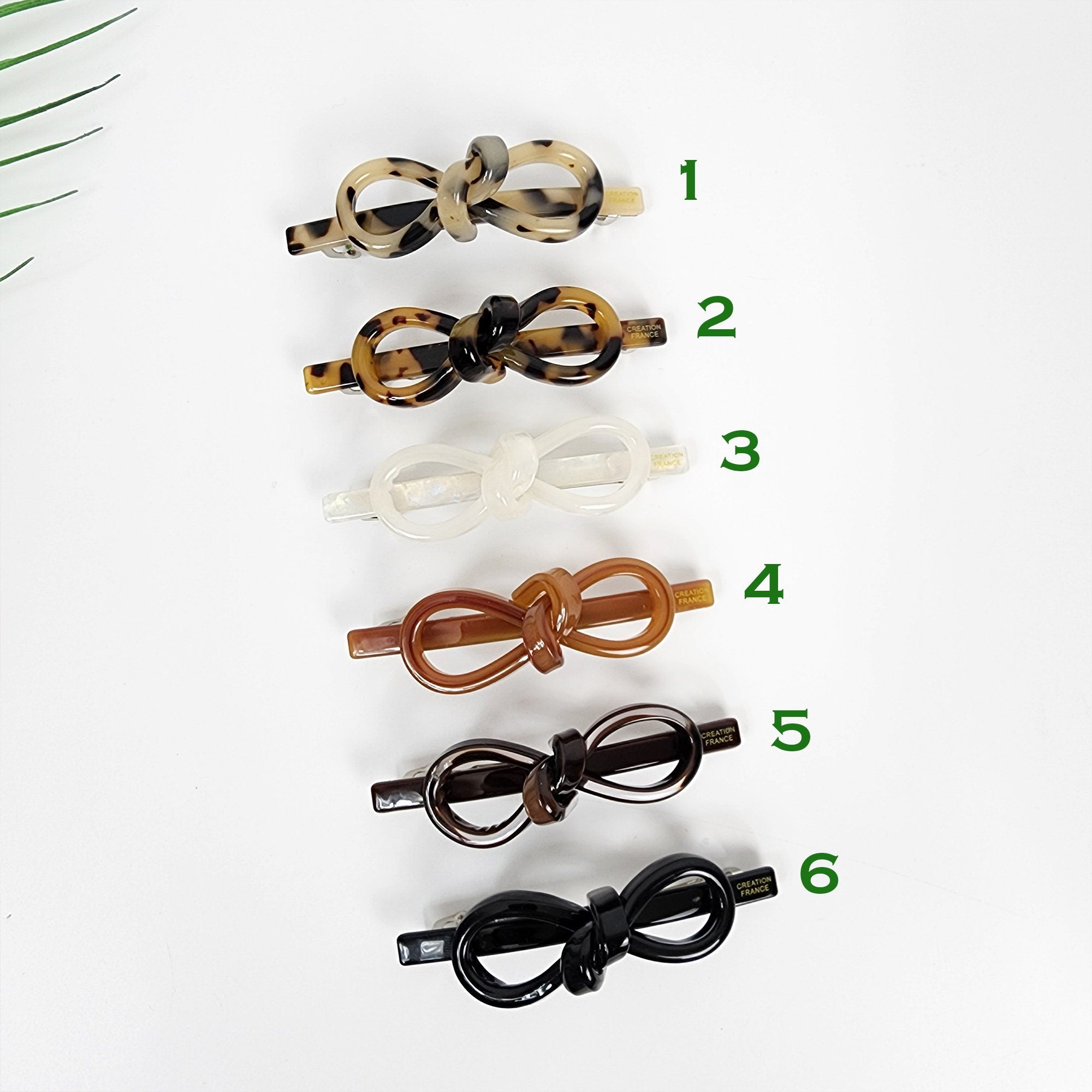 Leopard Bold Big Ribbon Mini Hair Barrette (3.3 Inch) / Tortoise Shell French Hair Pin / Hair Accessory for Woman / Automatic Hair Clip