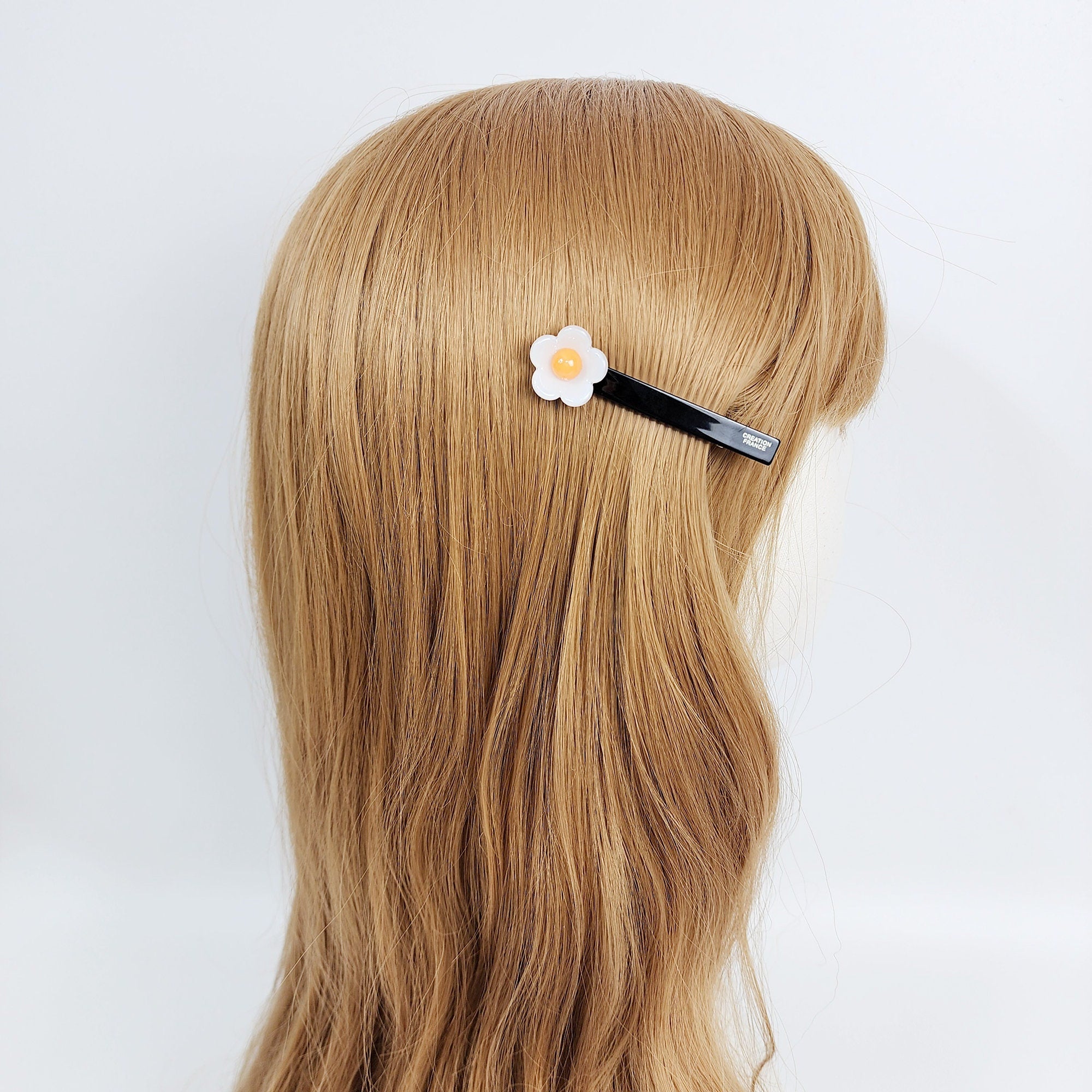 Cutie Flower Mini Hair Claw Clip (2.7 Inch) / Tortoise Shell French Hair Pin / Simple Alligator Hair Clip