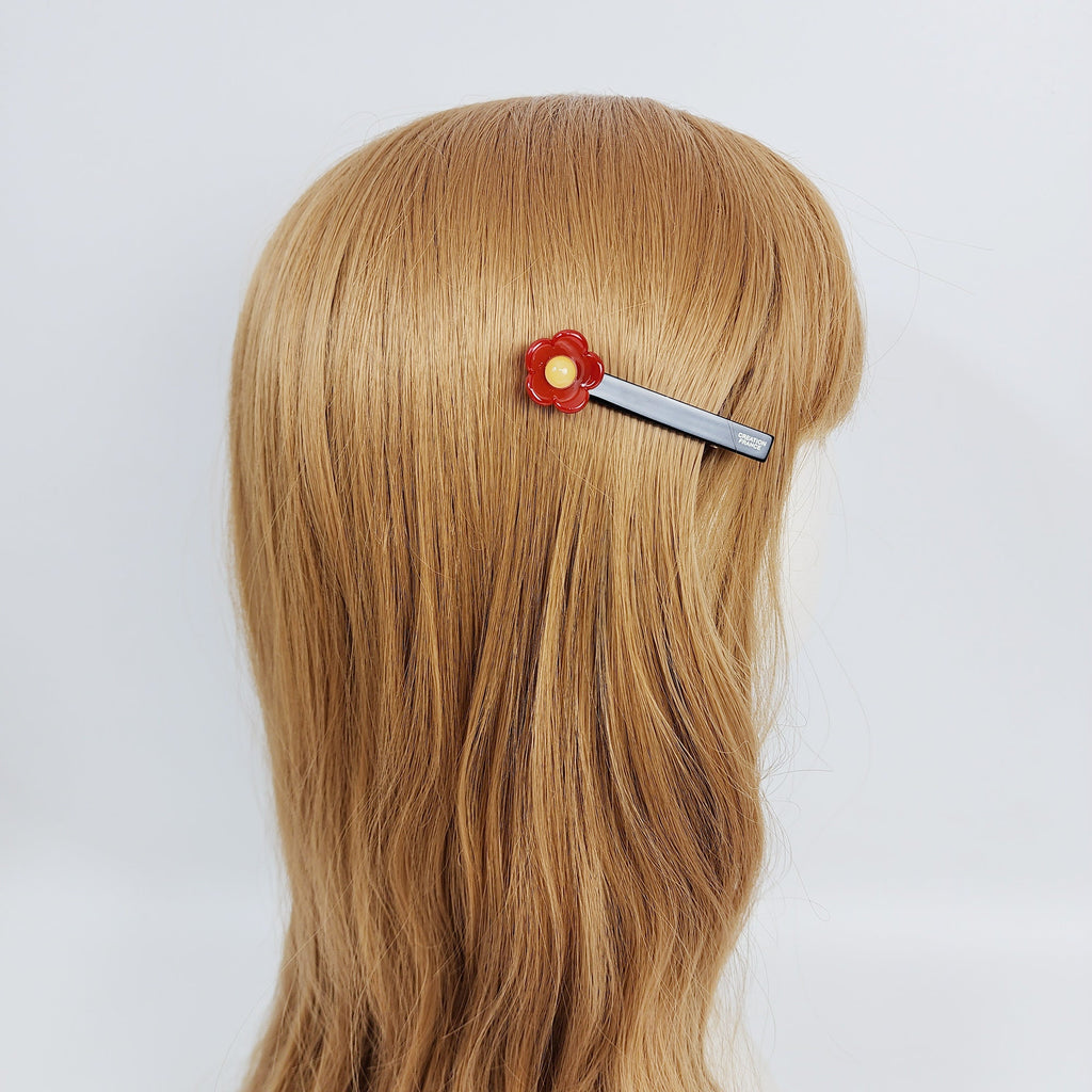 Cutie Flower Mini Hair Claw Clip (2.7 Inch) / Tortoise Shell French Hair Pin / Simple Alligator Hair Clip