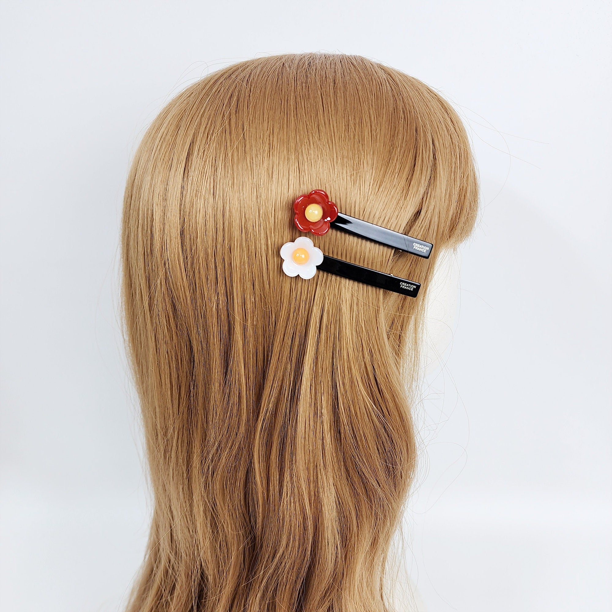 Cutie Flower Mini Hair Claw Clip (2.7 Inch) / Tortoise Shell French Hair Pin / Simple Alligator Hair Clip
