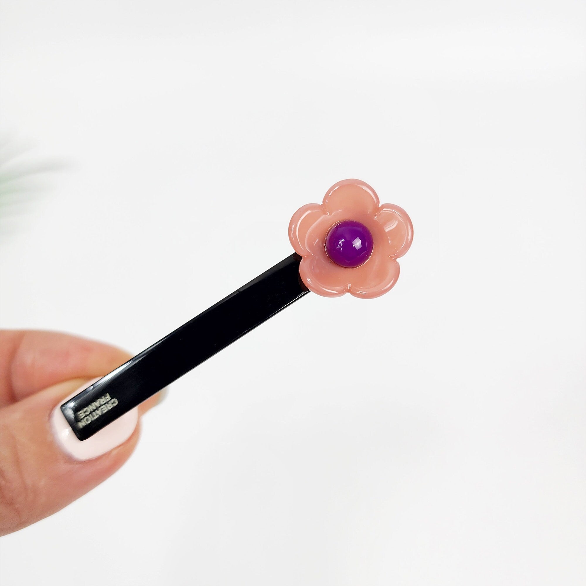 Cutie Flower Mini Hair Claw Clip (2.7 Inch) / Tortoise Shell French Hair Pin / Simple Alligator Hair Clip